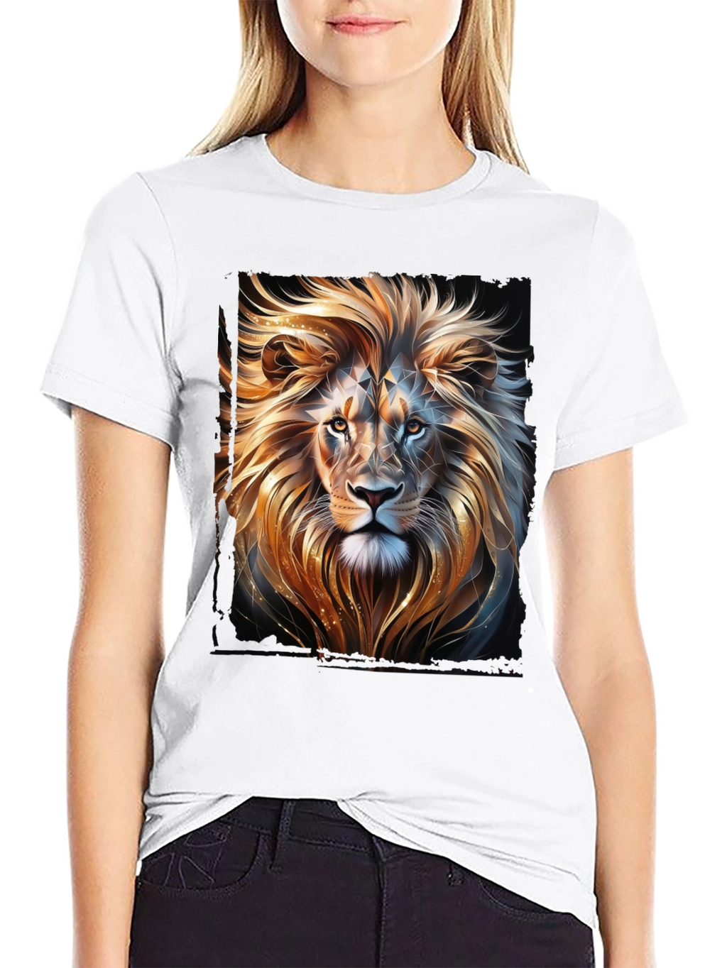 Lion Graphic T-Shirt - Black Stylish Animal Print