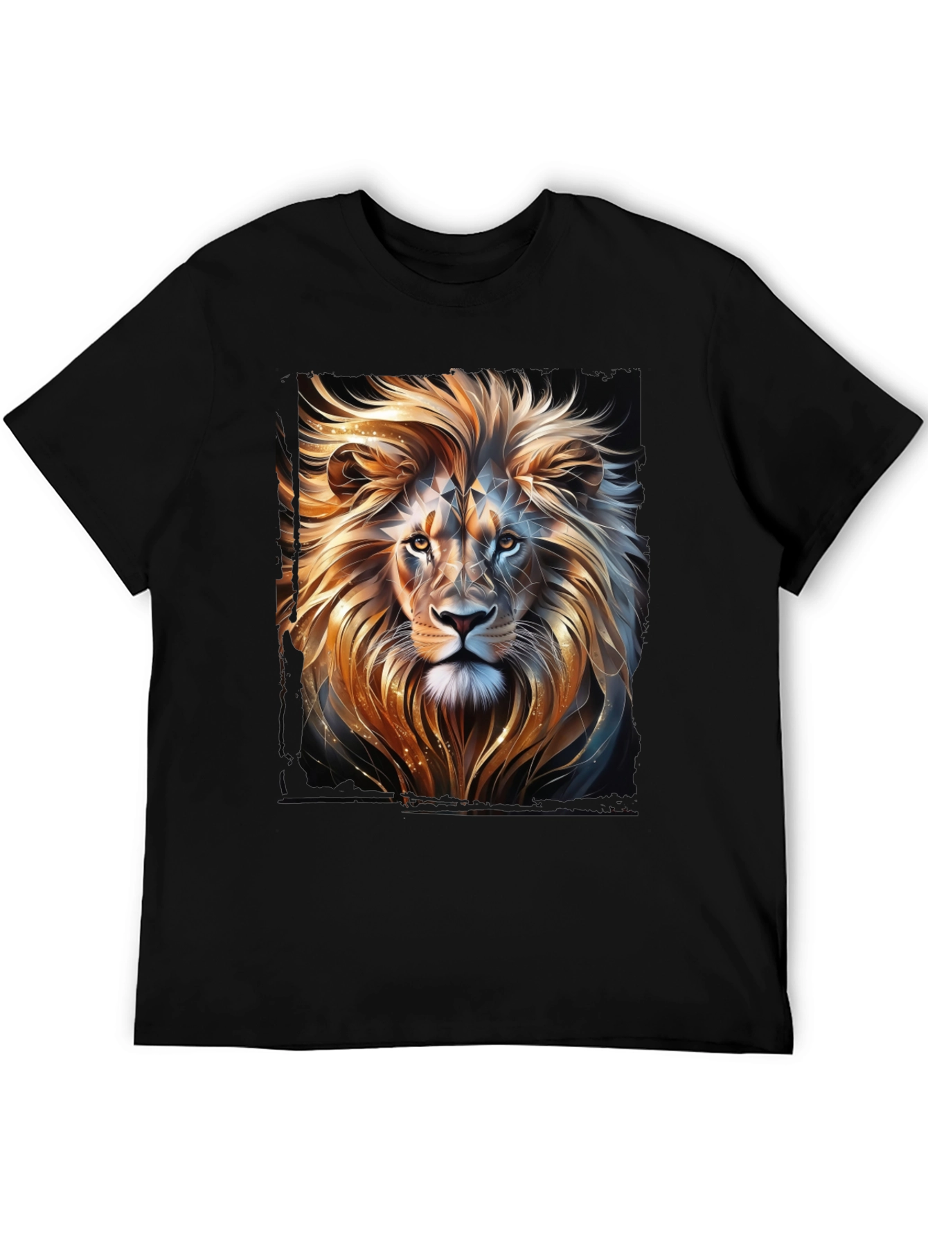 Lion Graphic T-Shirt - Black Stylish Animal Print