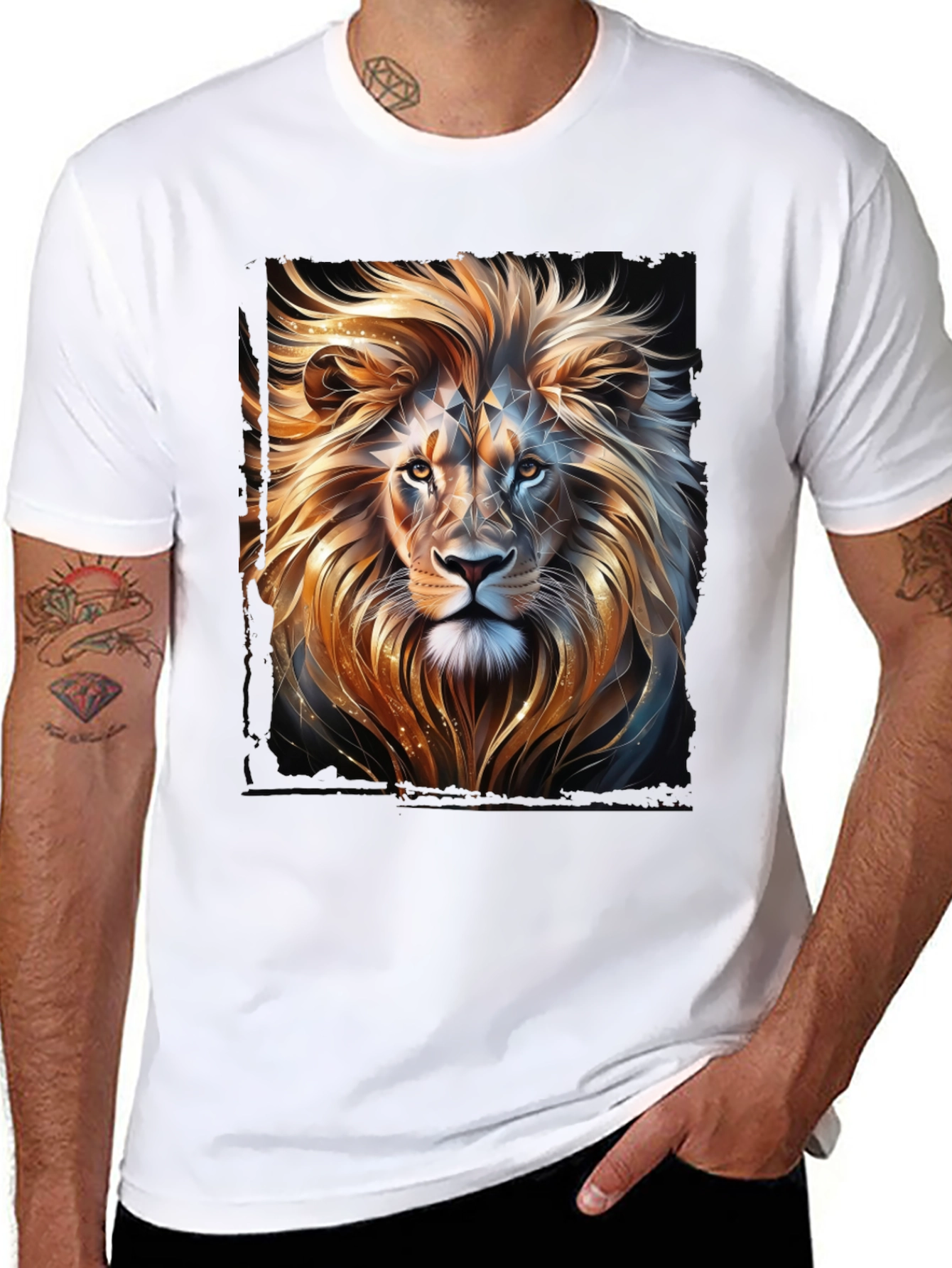 Lion Graphic T-Shirt - Black Stylish Animal Print