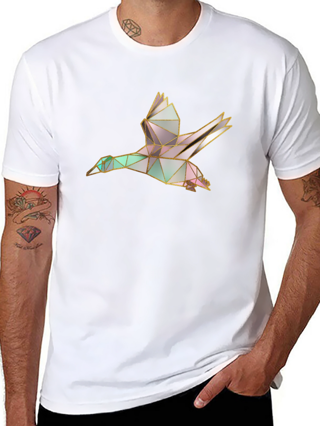 Geometric Duck Black T-Shirt