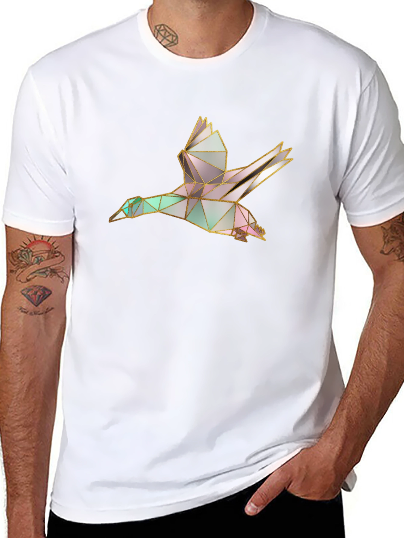 Geometric Duck Black T-Shirt