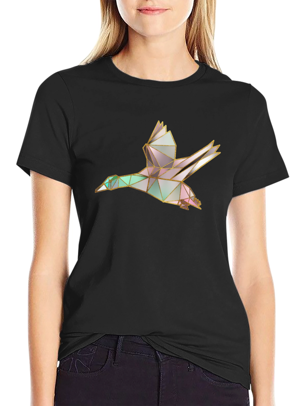 Geometric Duck Black T-Shirt