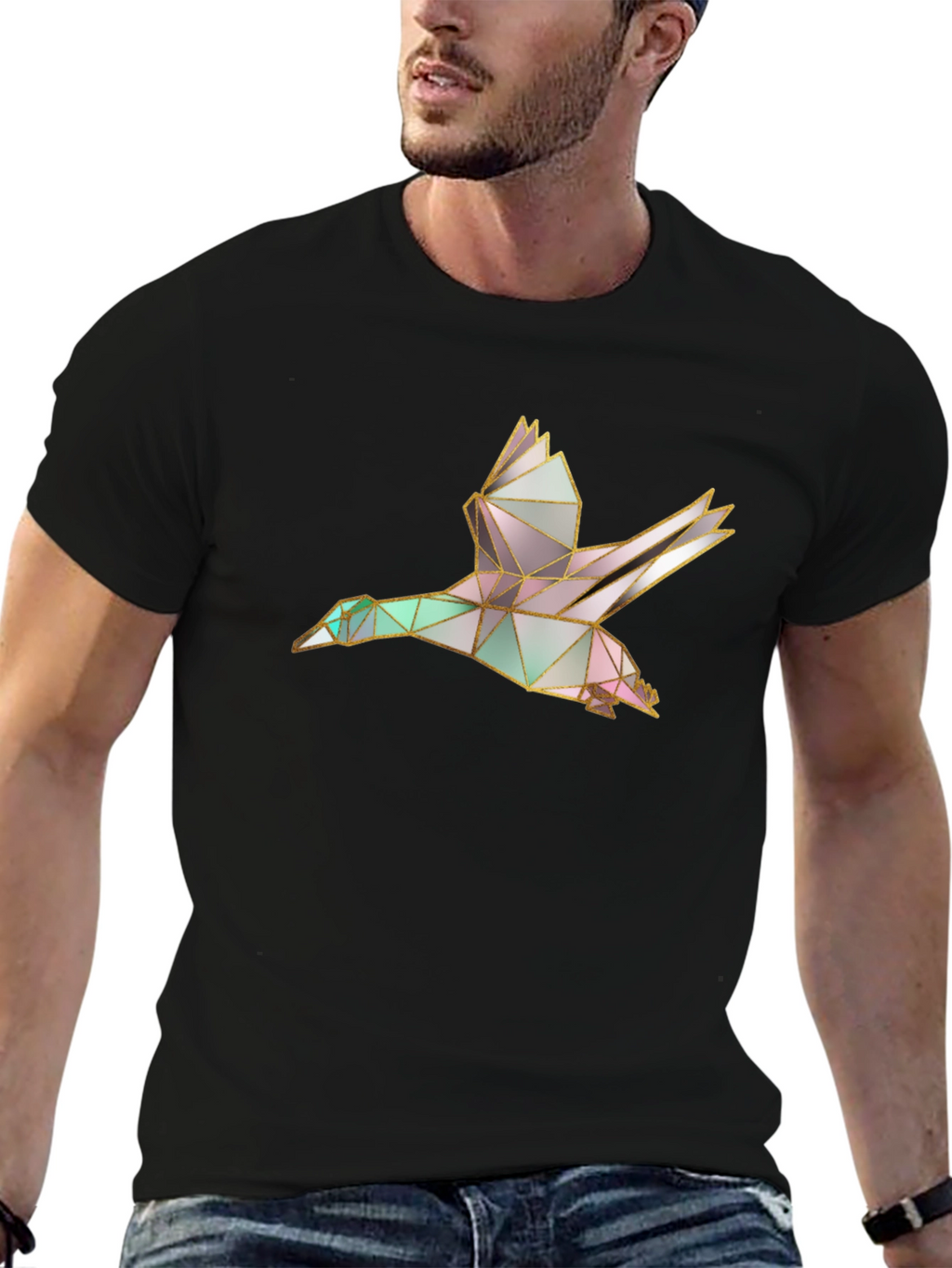Geometric Duck Black T-Shirt