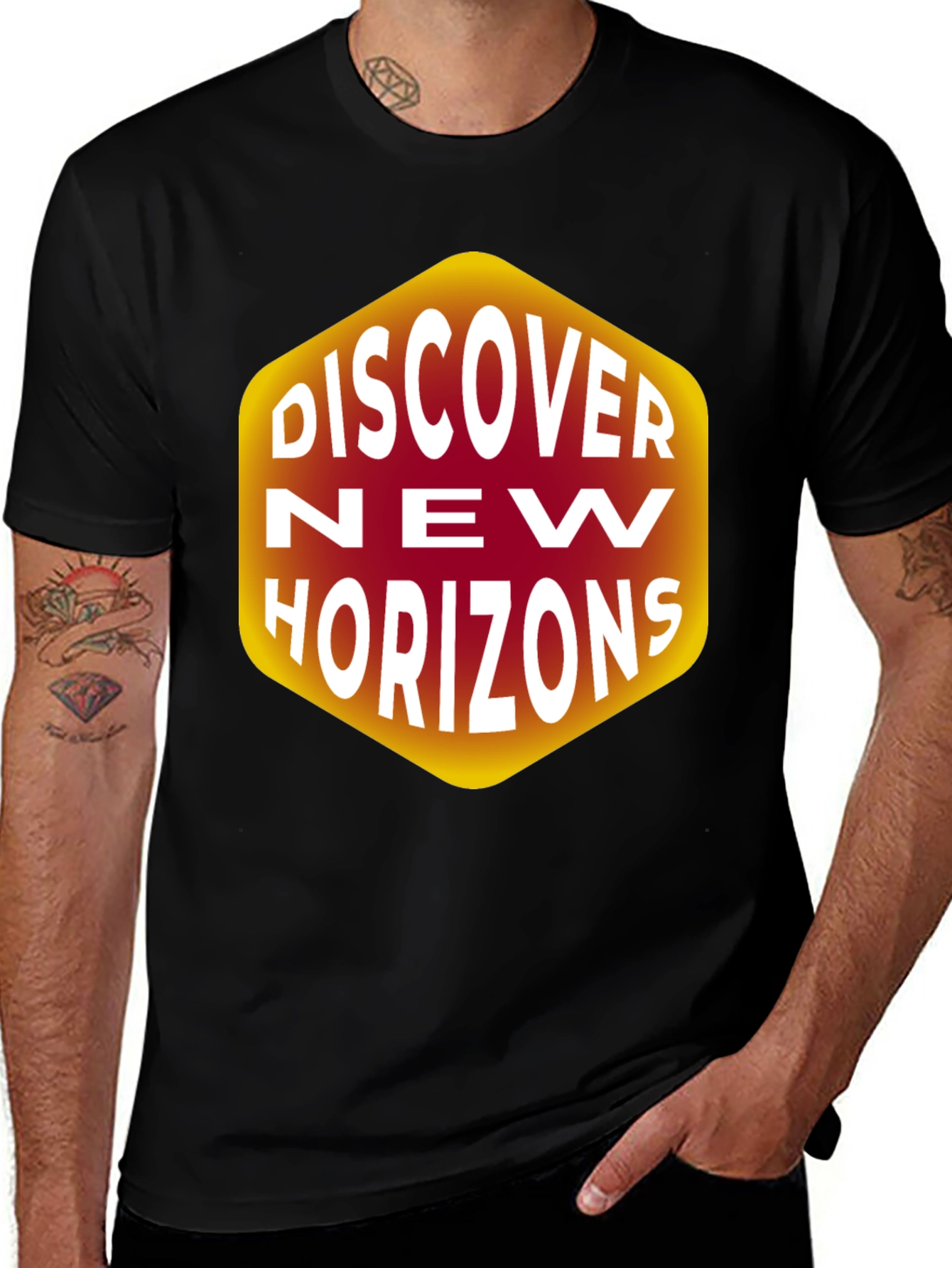Discover New Horizons Graphic T-Shirt - Black
