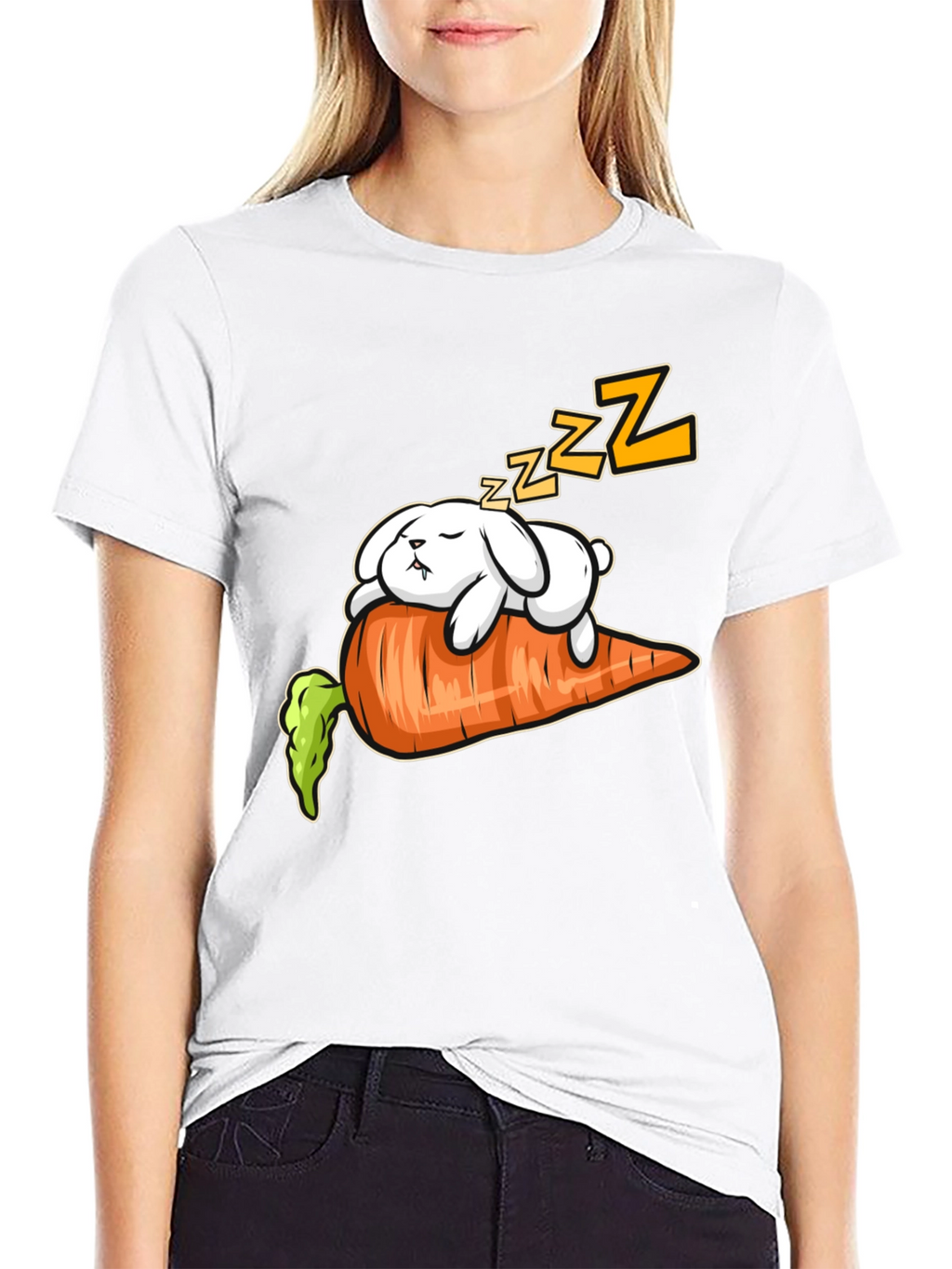Cute Rabbit on Carrot T-Shirt
