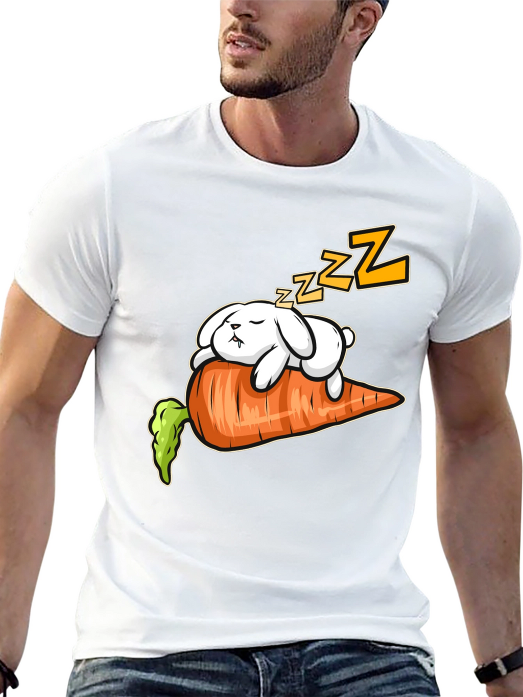 Cute Rabbit on Carrot T-Shirt