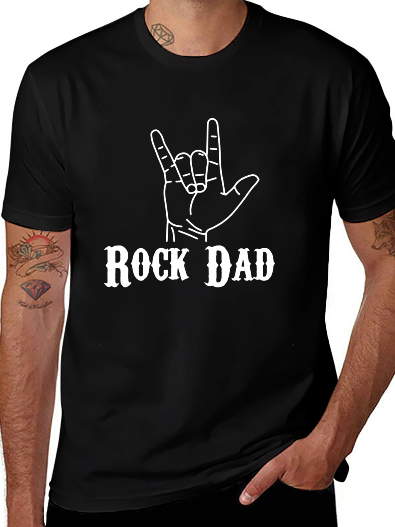 Rock Dad Graphic T-Shirt - Black Cotton Tee