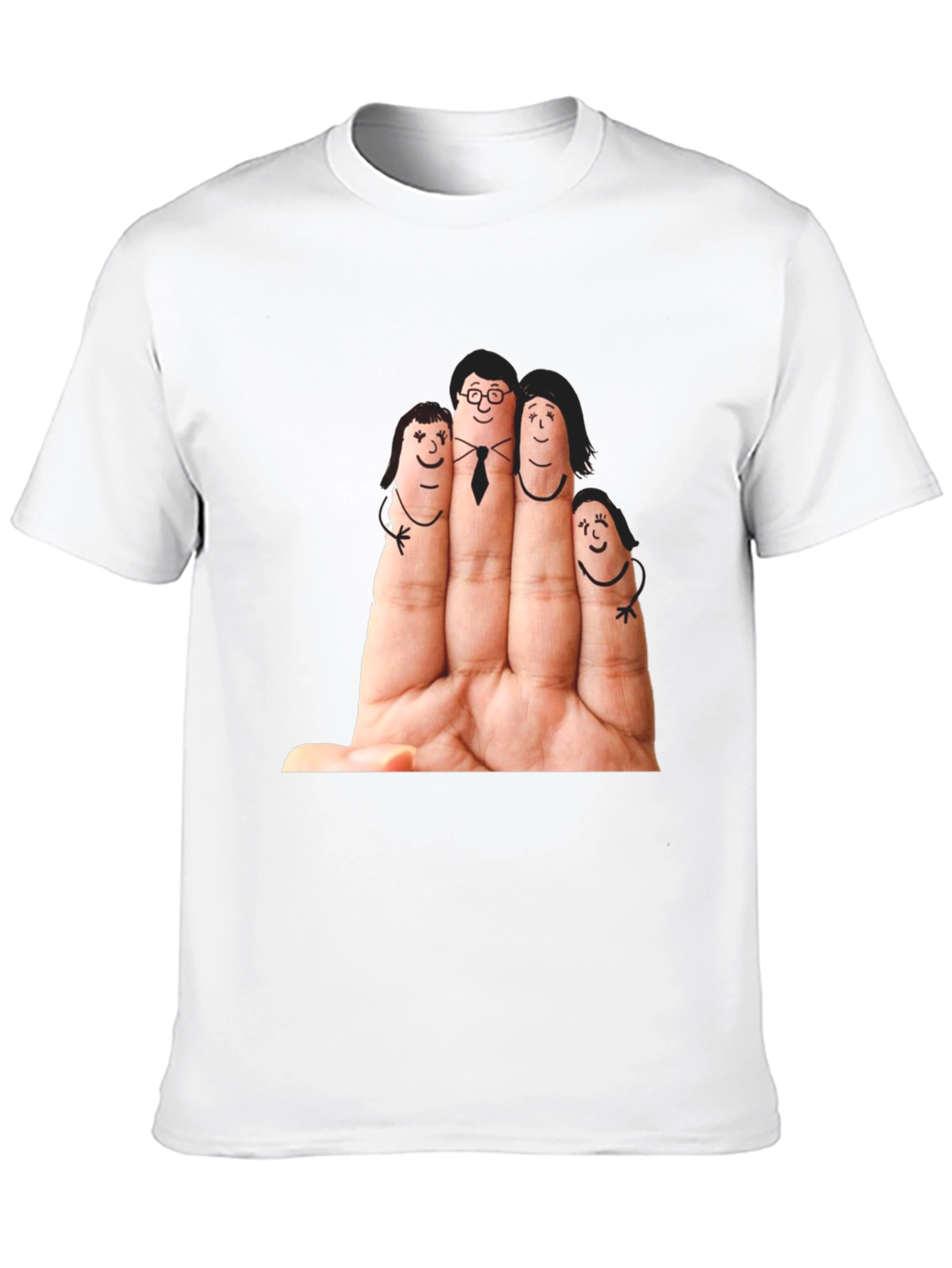 Finger Family Graphic T-Shirt - Black Cotton Tee