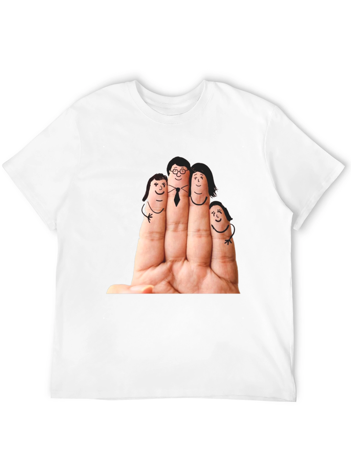 Finger Family Graphic T-Shirt - Black Cotton Tee