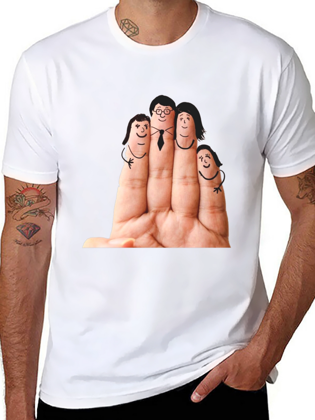 Finger Family Graphic T-Shirt - Black Cotton Tee