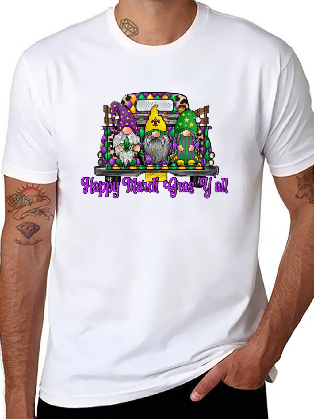 Mardi Gras Gnomes Graphic T-Shirt