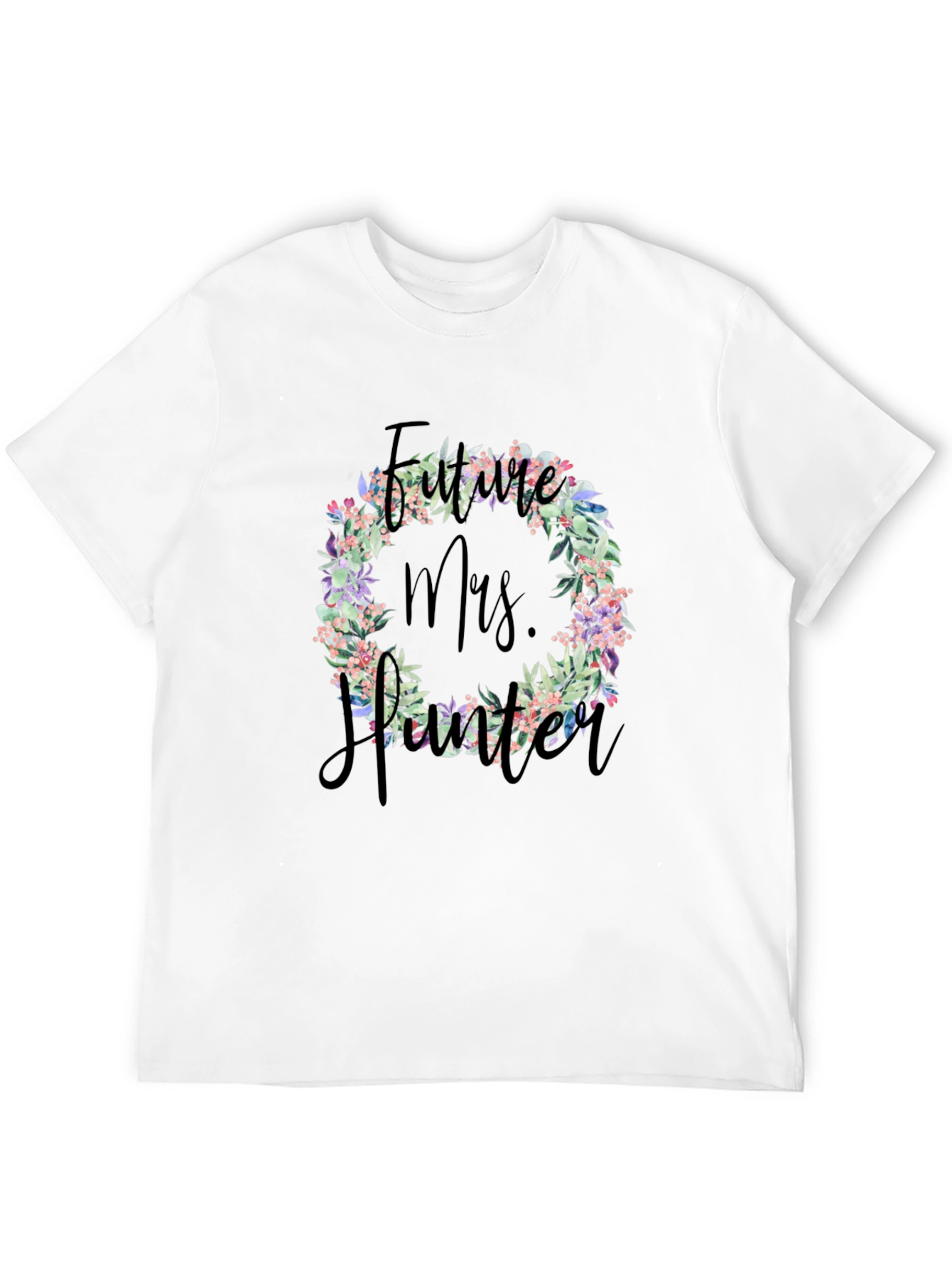 Future Mrs. [Name] Floral Wreath T-Shirt