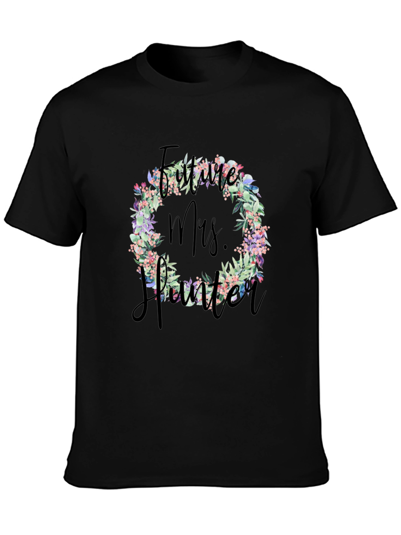 Future Mrs. [Name] Floral Wreath T-Shirt