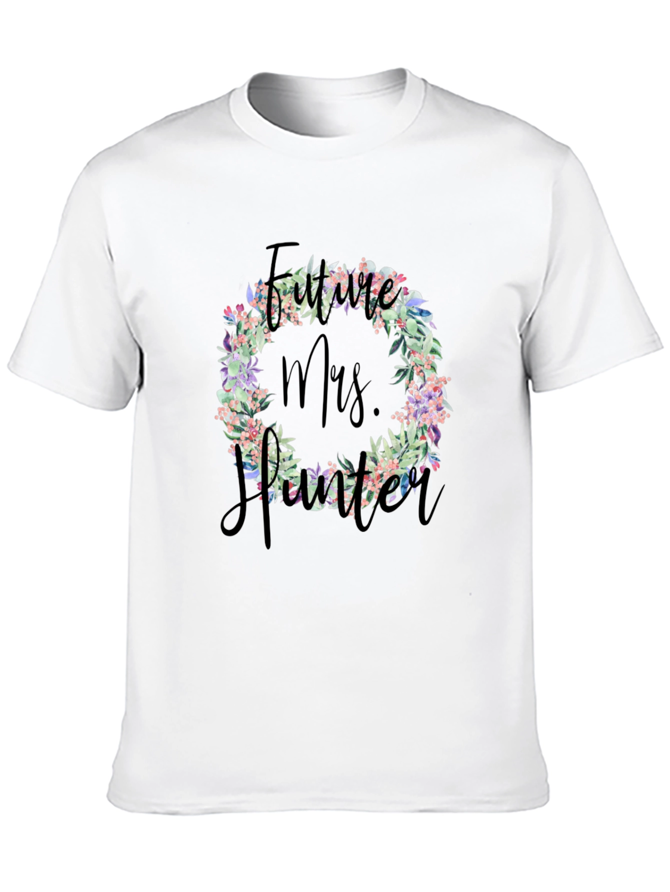 Future Mrs. [Name] Floral Wreath T-Shirt