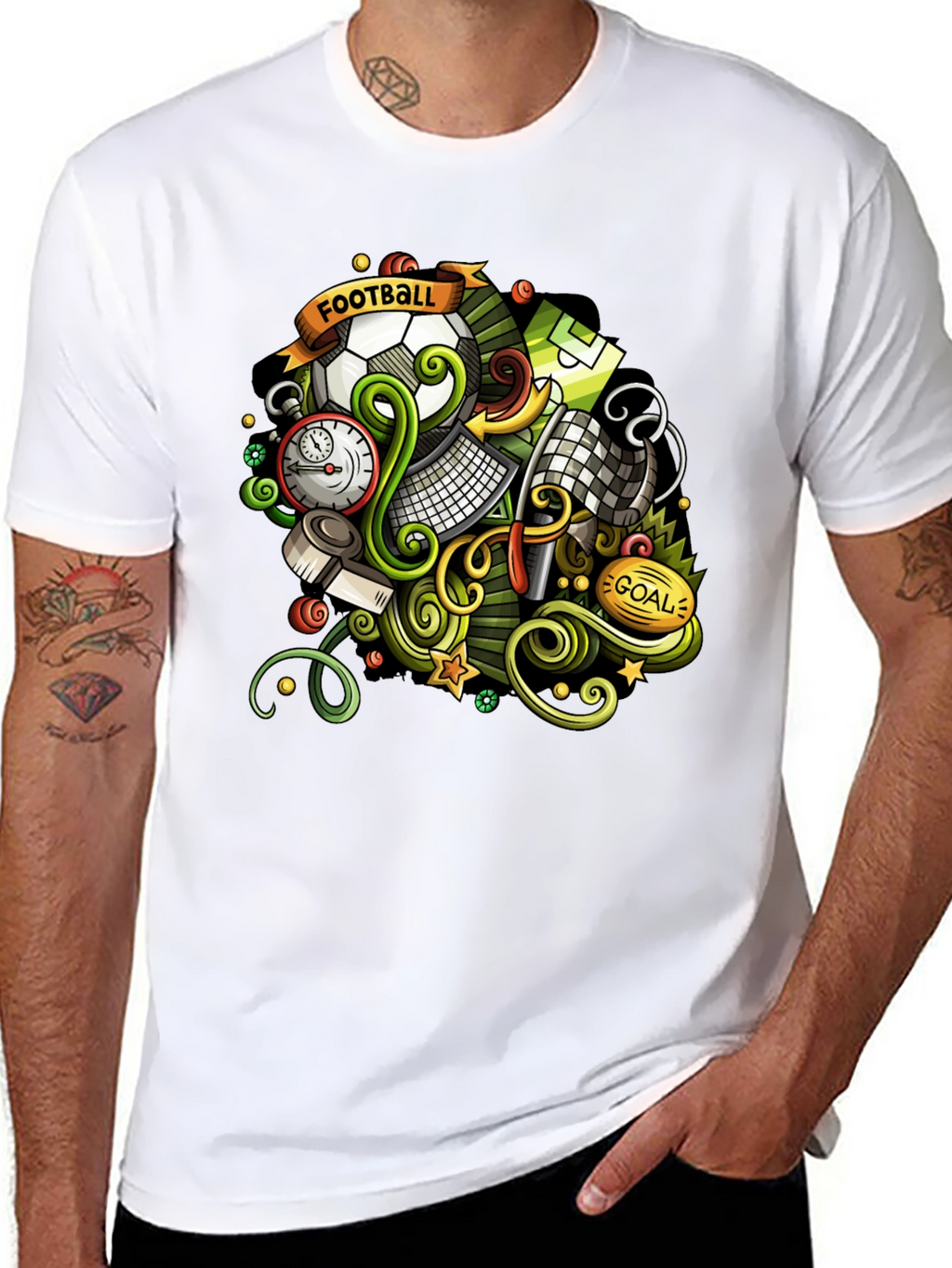Football Cartoon Graphic T-Shirt