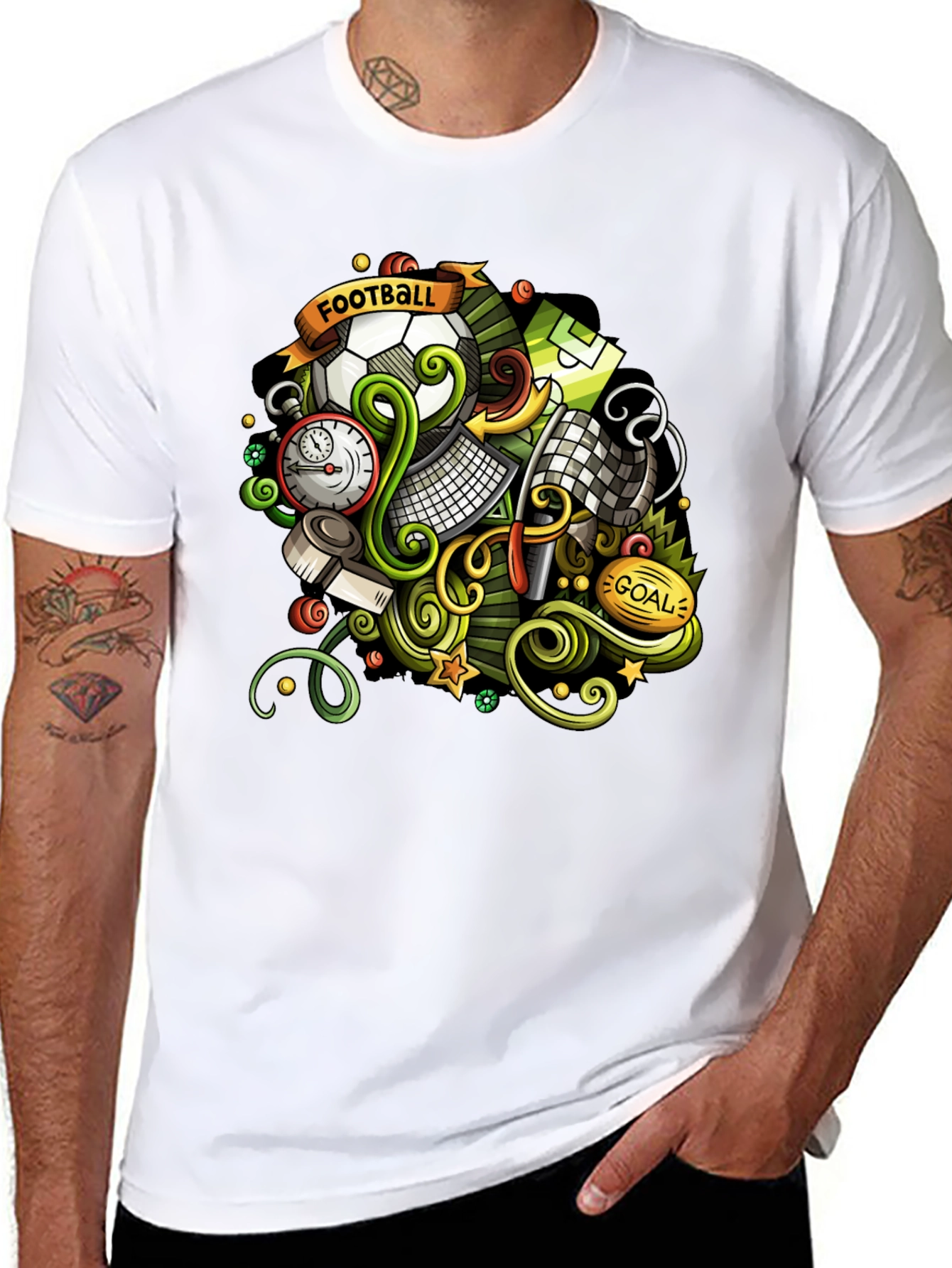 Football Cartoon Graphic T-Shirt