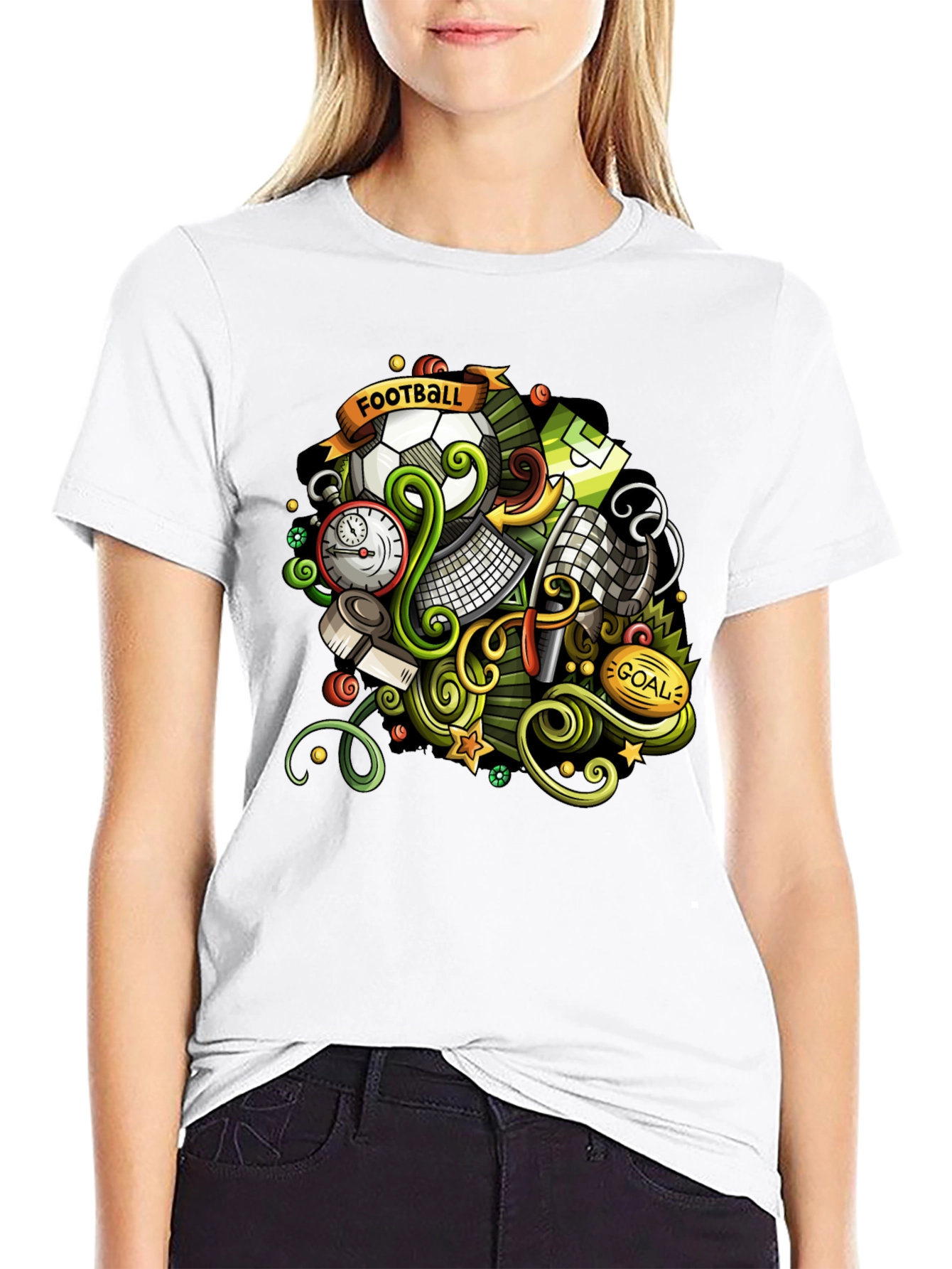 Football Cartoon Graphic T-Shirt