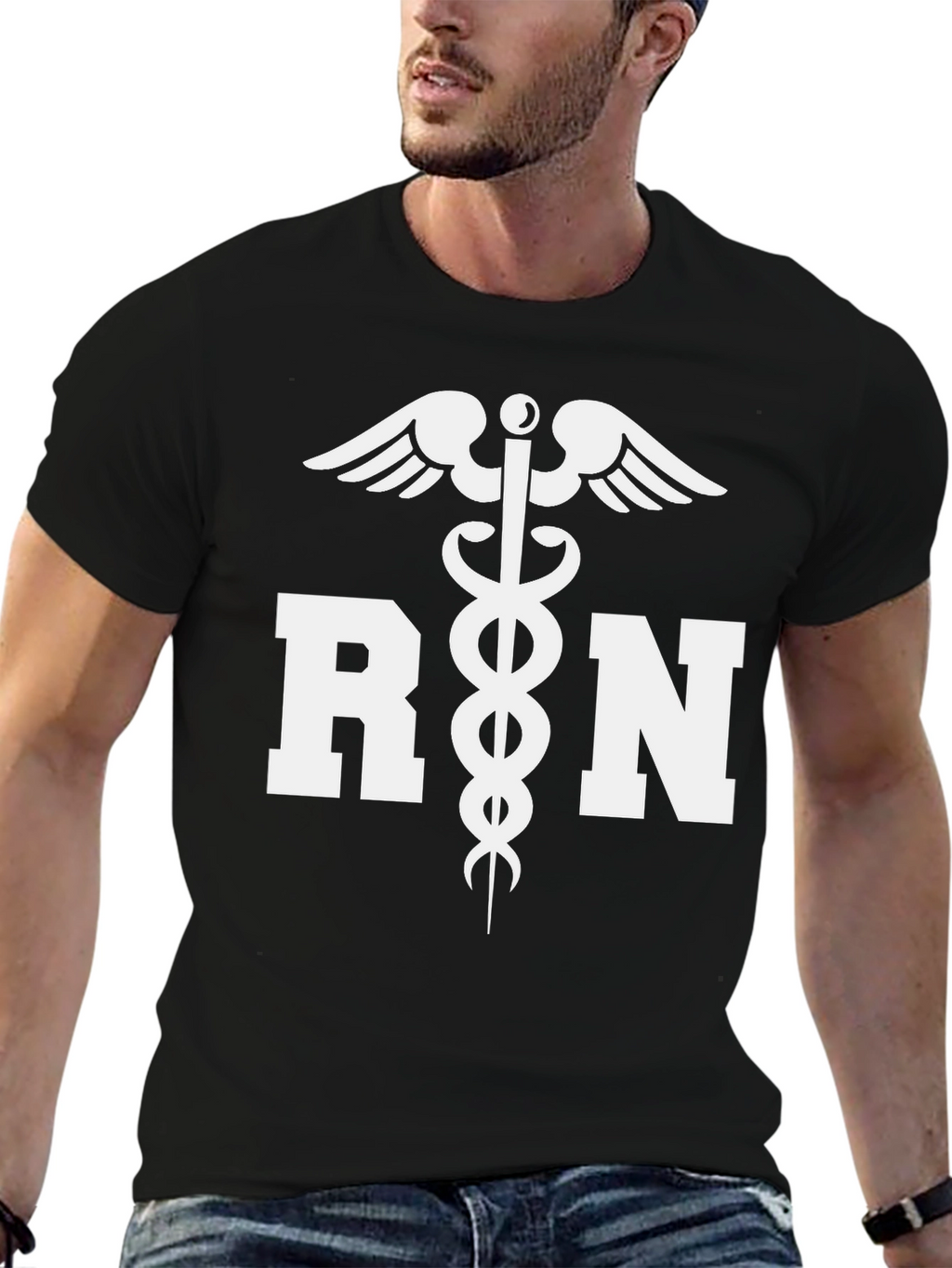 RN Caduceus Graphic T-Shirt - Black