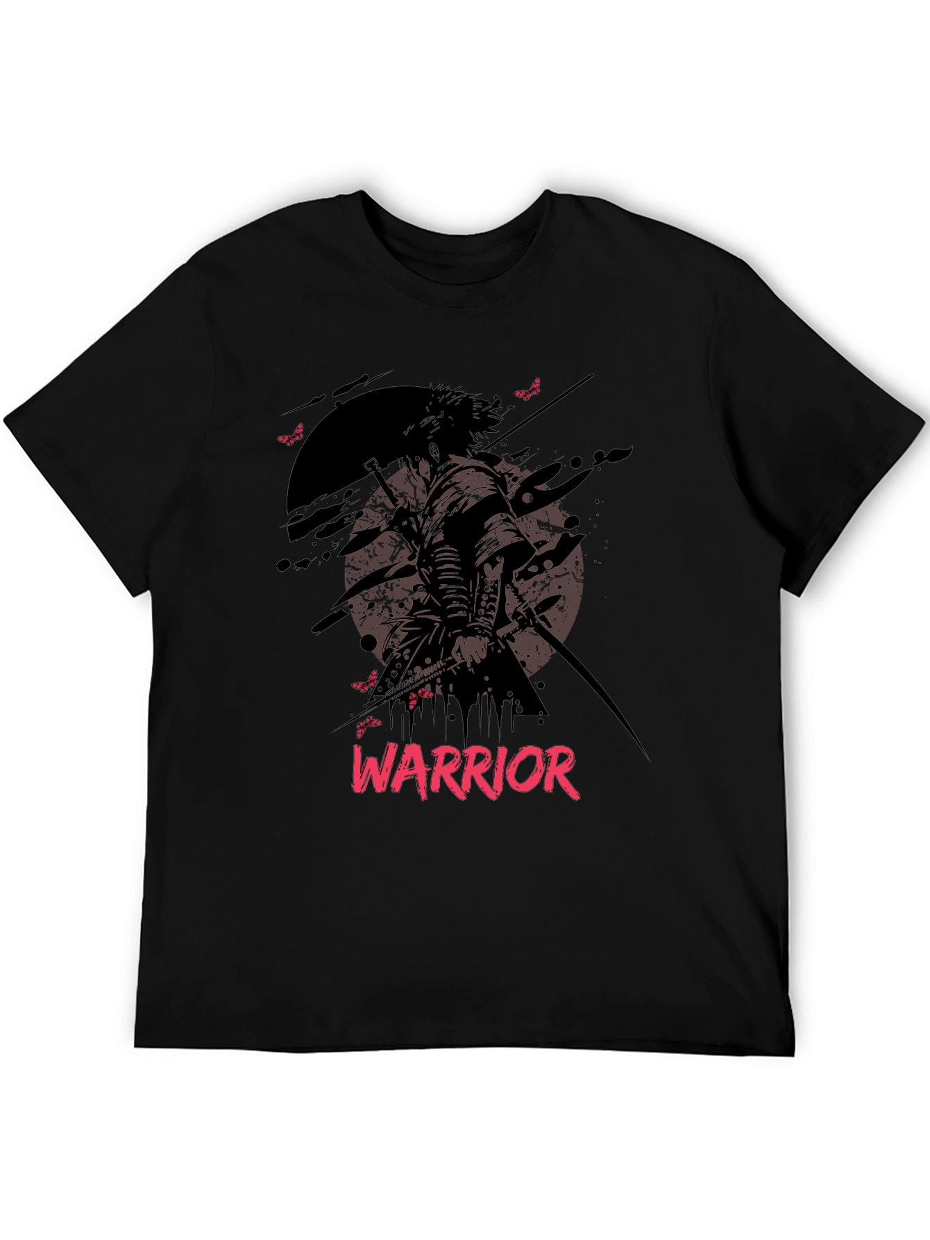 Warrior Graphic Print Black T-Shirt