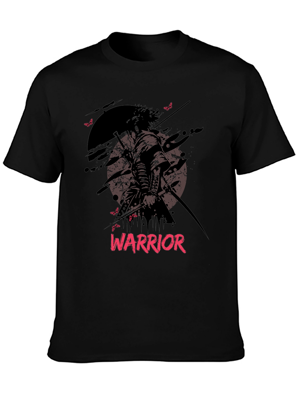 Warrior Graphic Print Black T-Shirt