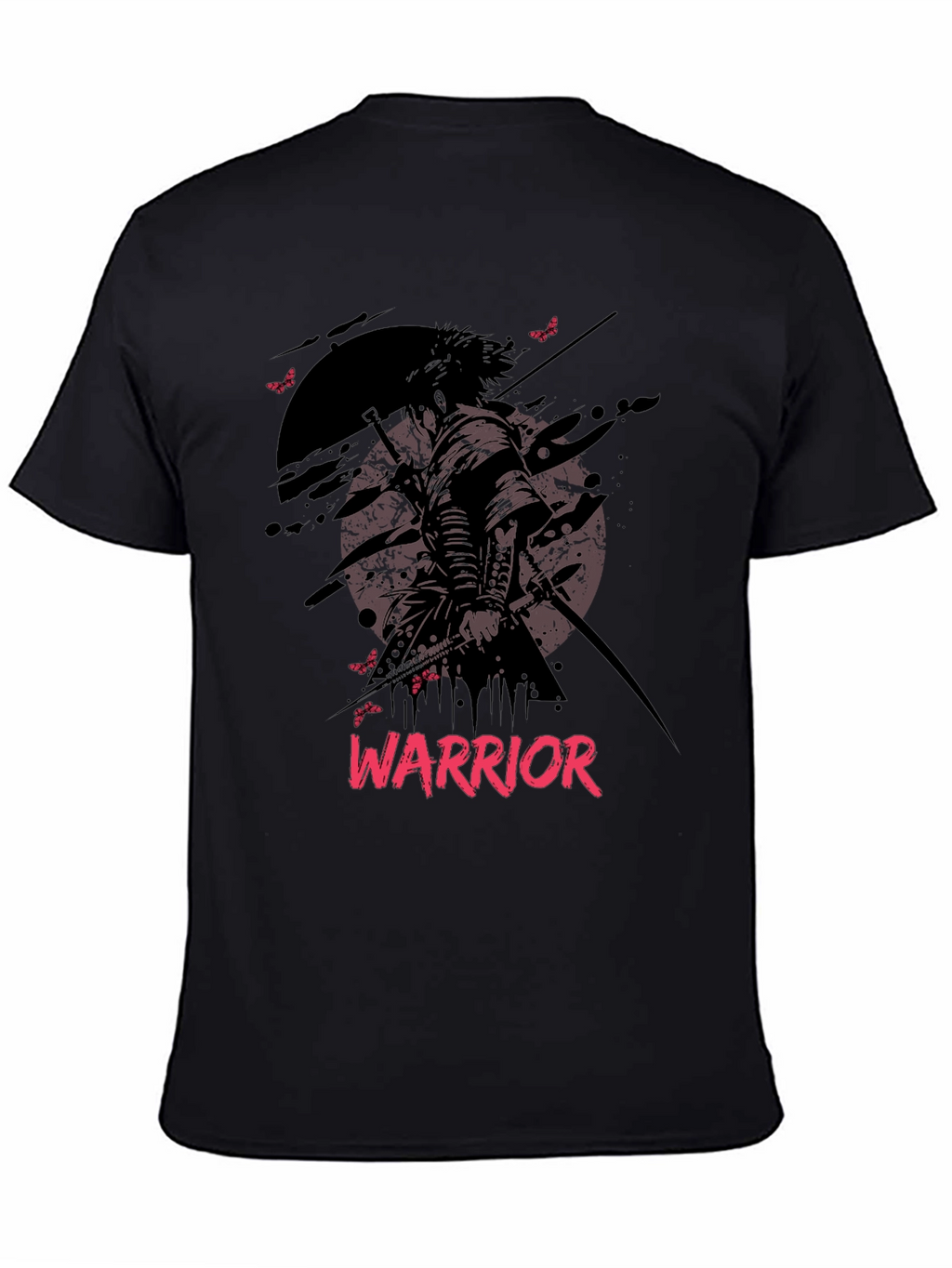 Warrior Graphic Print Black T-Shirt