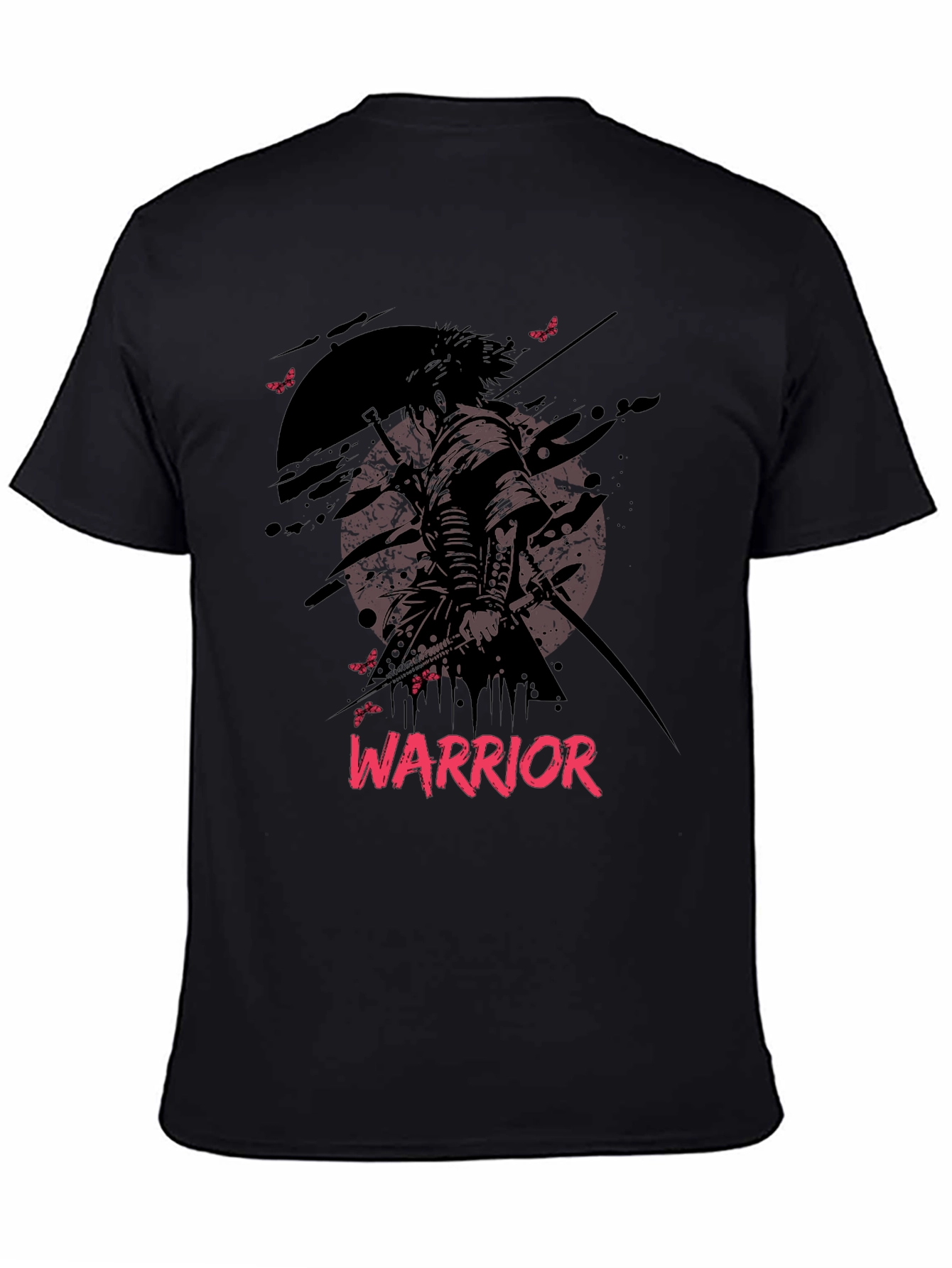 Warrior Graphic Print Black T-Shirt