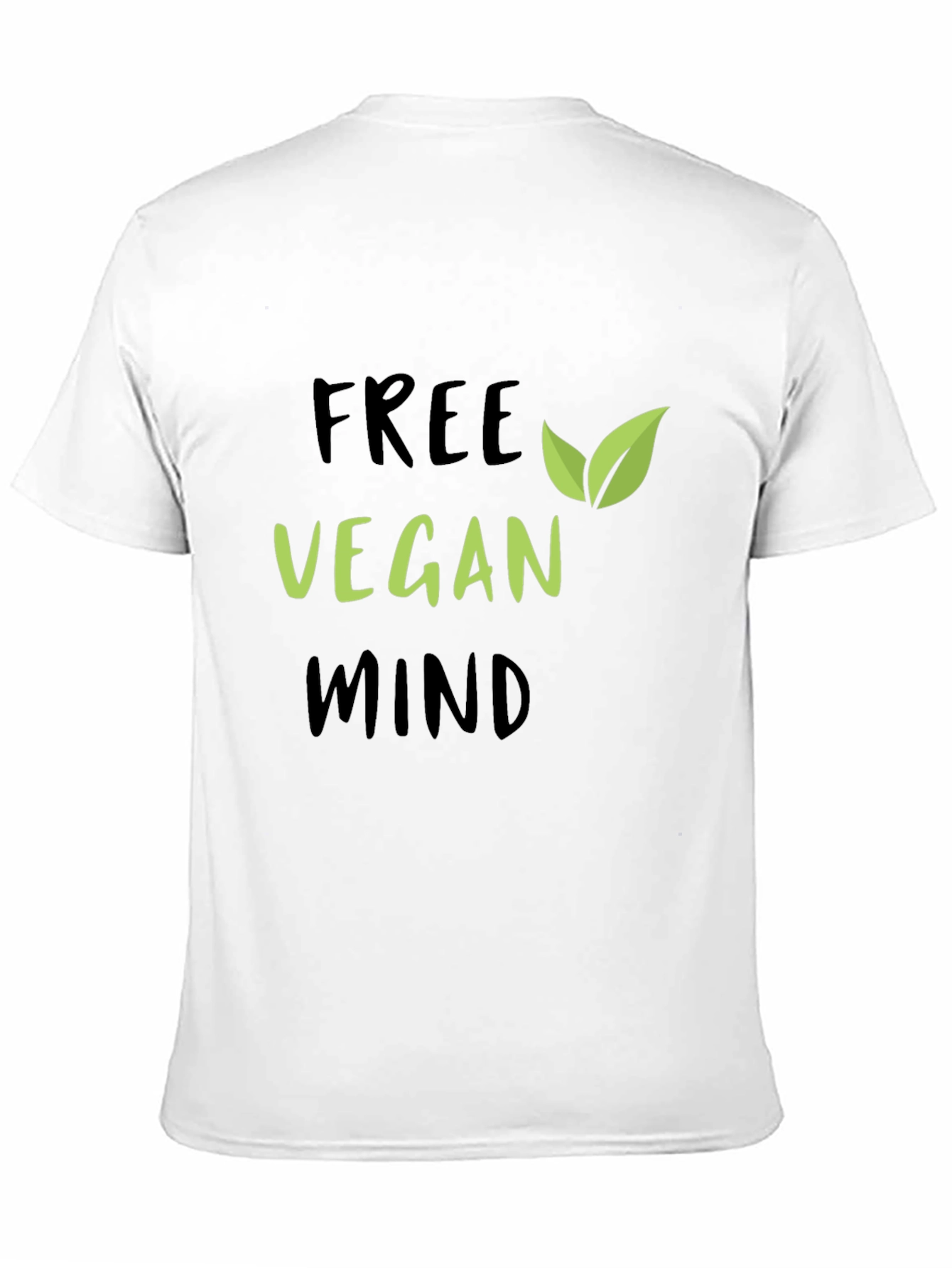Free Vegan Mind Graphic Tee - Black Cotton T-Shirt