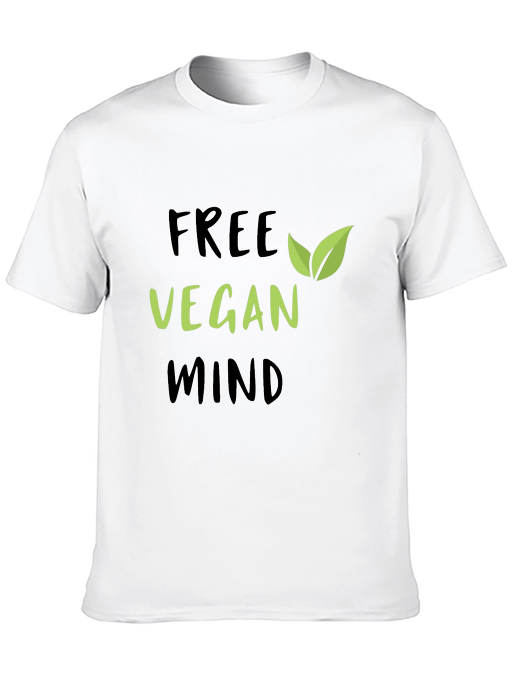 Free Vegan Mind Graphic Tee - Black Cotton T-Shirt