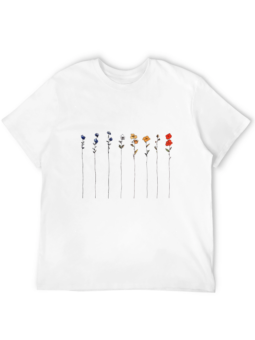 Floral Spectrum Black T-Shirt