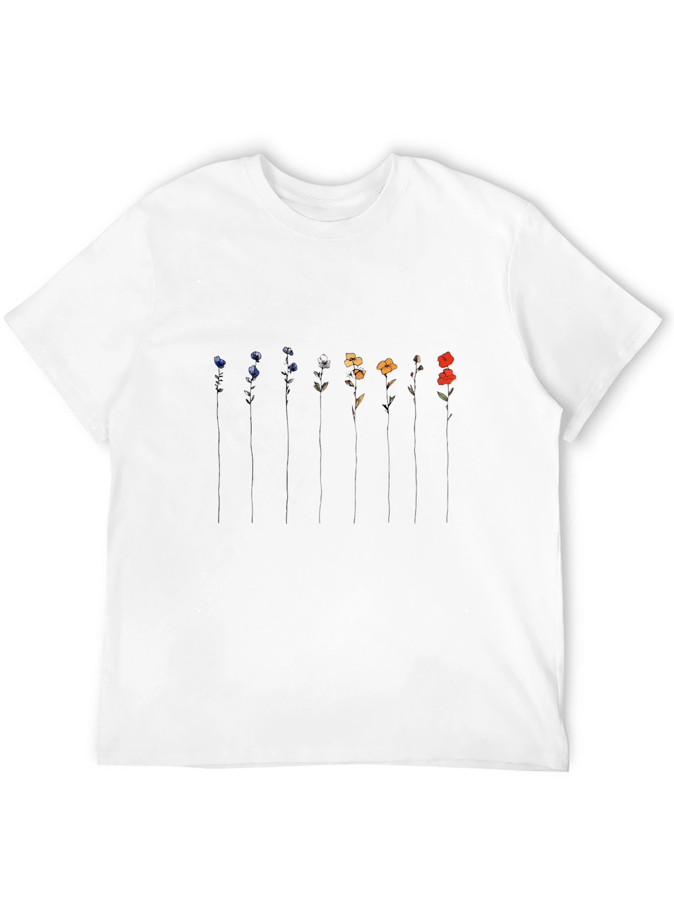 Floral Spectrum Black T-Shirt