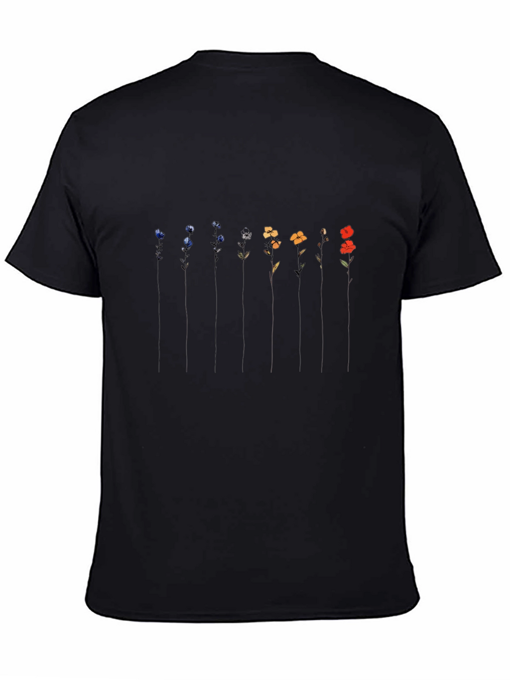 Floral Spectrum Black T-Shirt