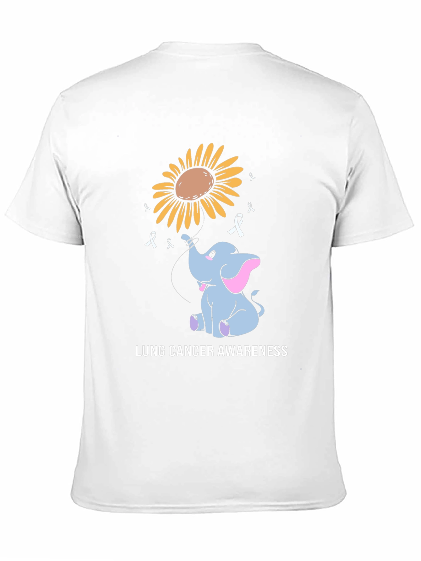 Lung Cancer Awareness Elephant Sunflower T-Shirt