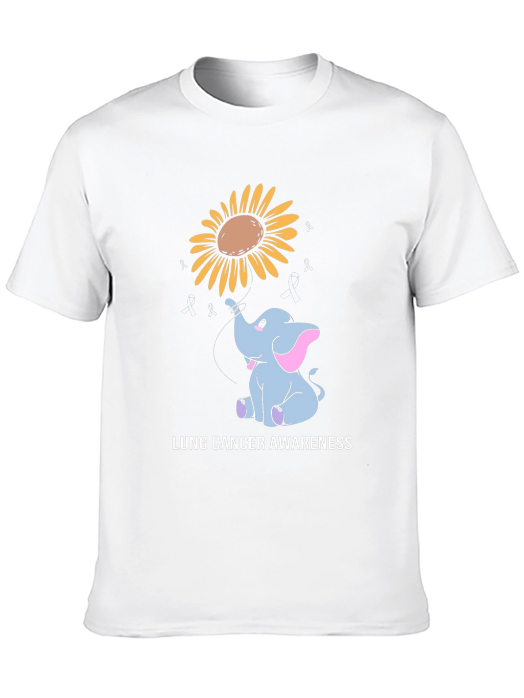 Lung Cancer Awareness Elephant Sunflower T-Shirt