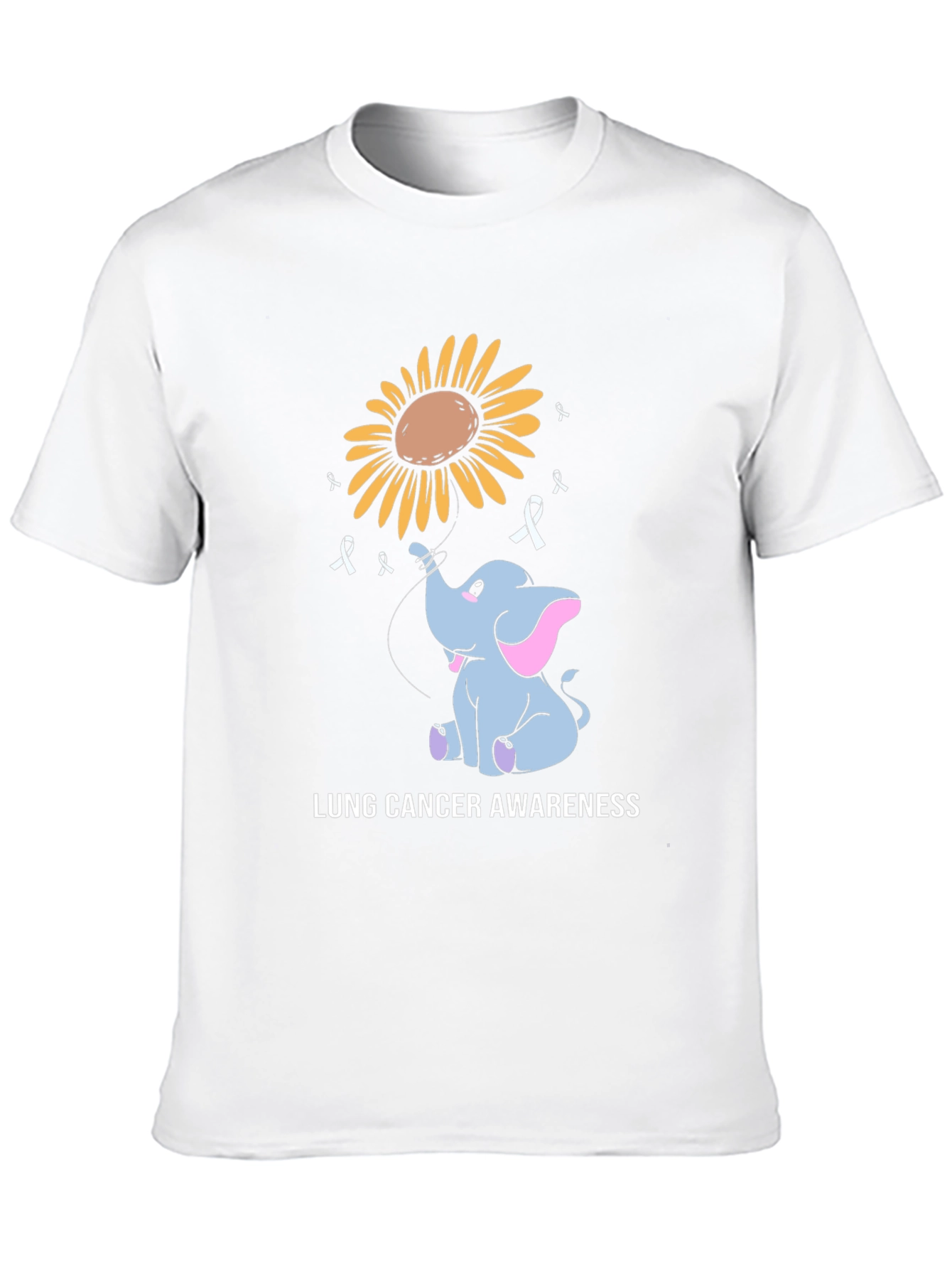Lung Cancer Awareness Elephant Sunflower T-Shirt