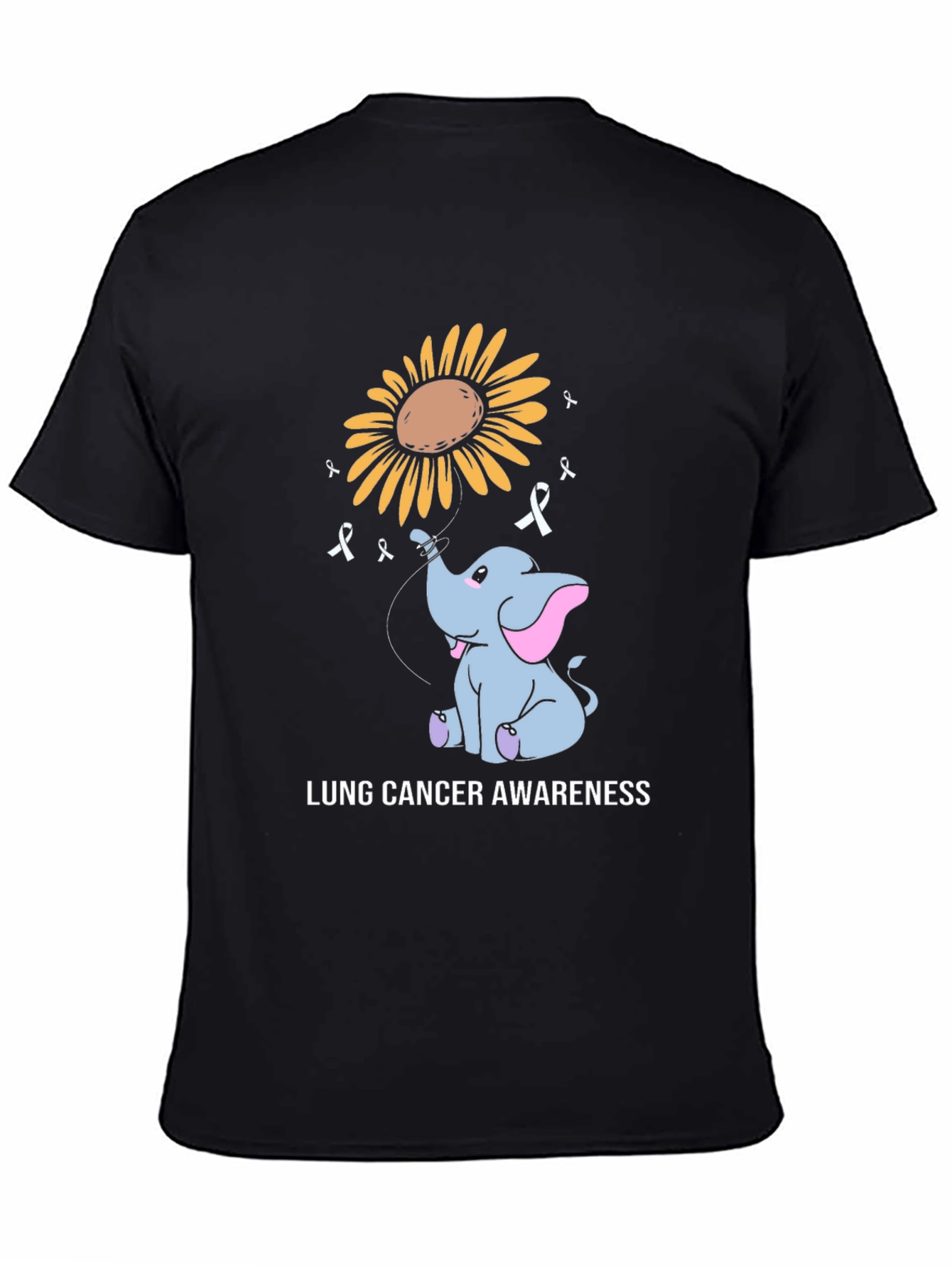 Lung Cancer Awareness Elephant Sunflower T-Shirt