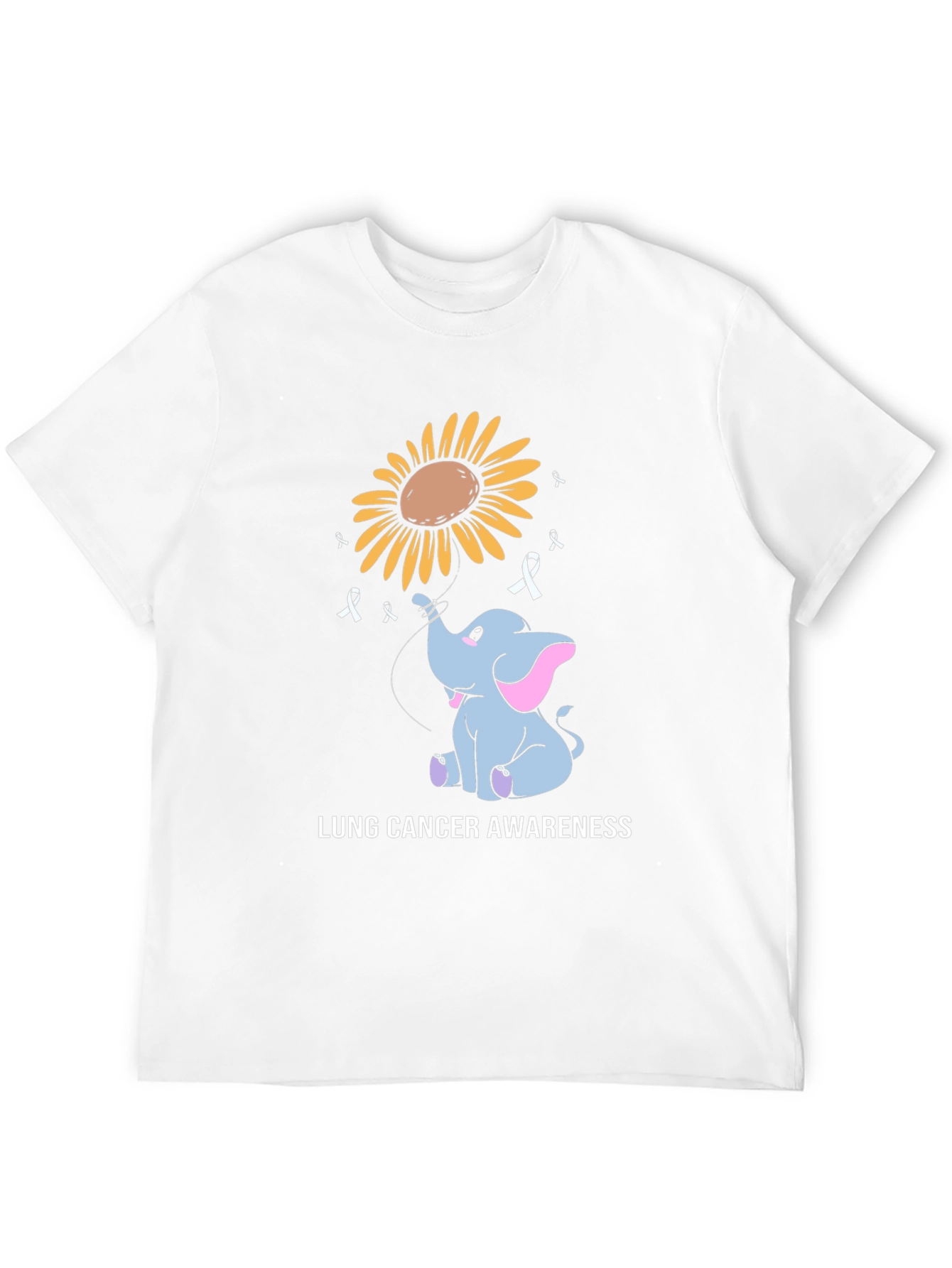 Lung Cancer Awareness Elephant Sunflower T-Shirt