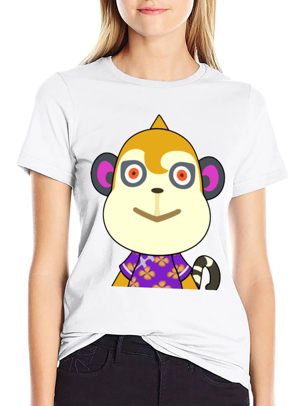Black T-Shirt with Animal Crossing Character Design