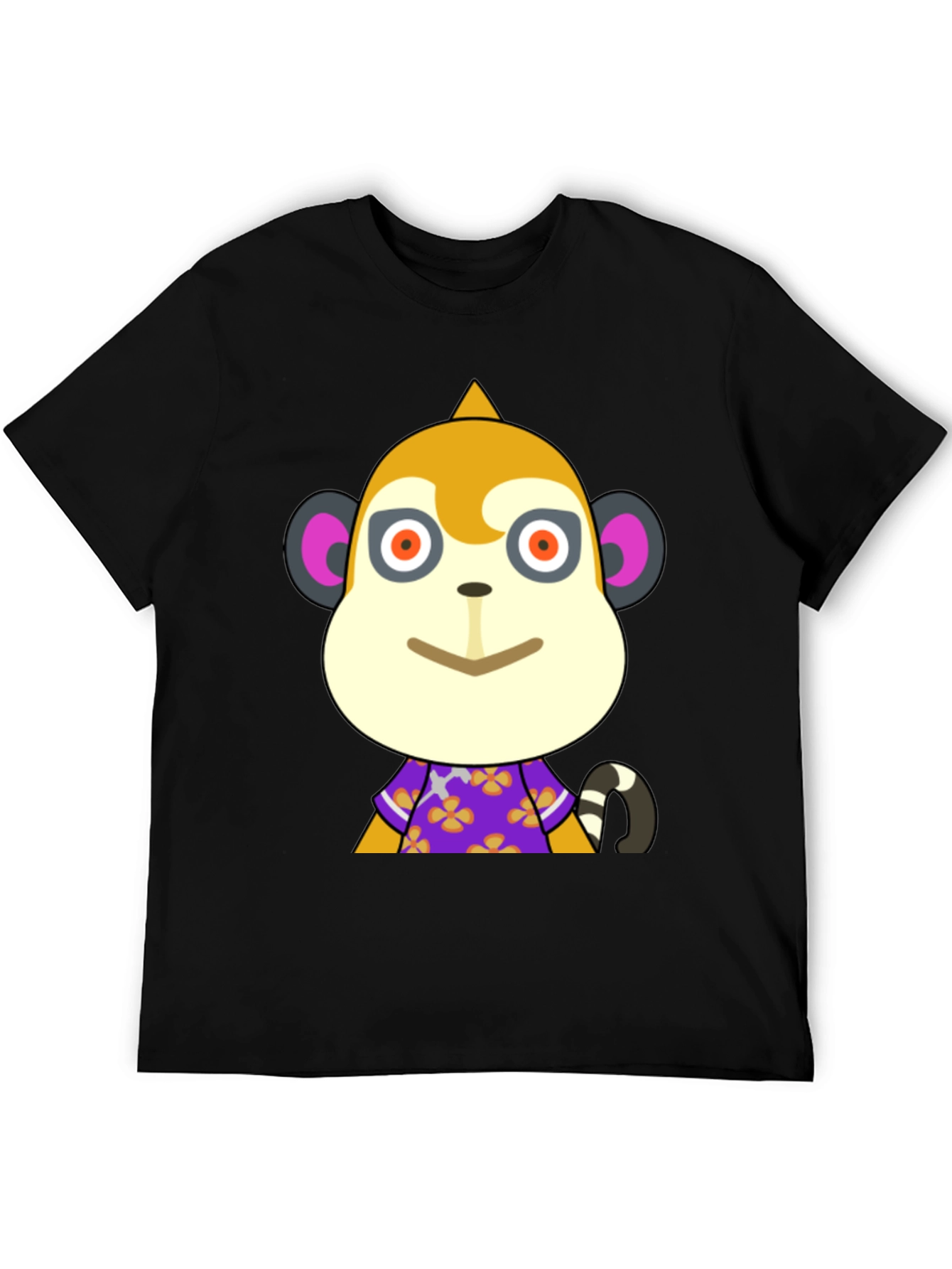 Black T-Shirt with Animal Crossing Character Design