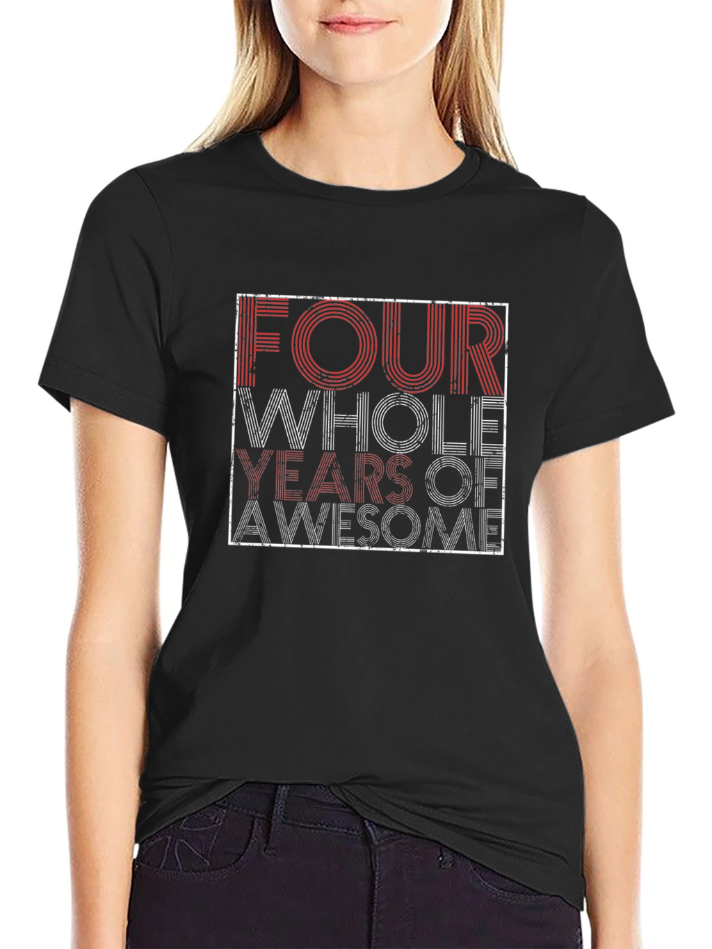 Four Years of Awesome Graphic Tee - Black