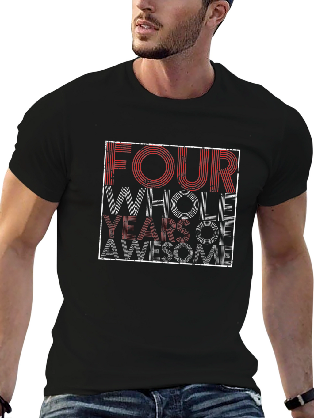 Four Years of Awesome Graphic Tee - Black