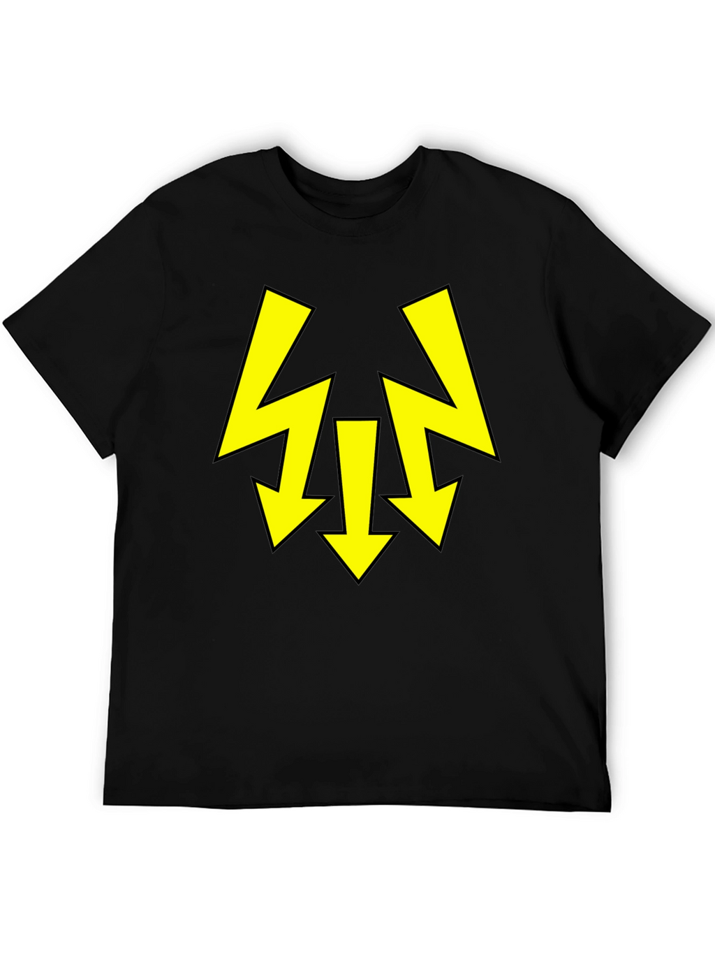 Black T-Shirt with Yellow Arrow Design