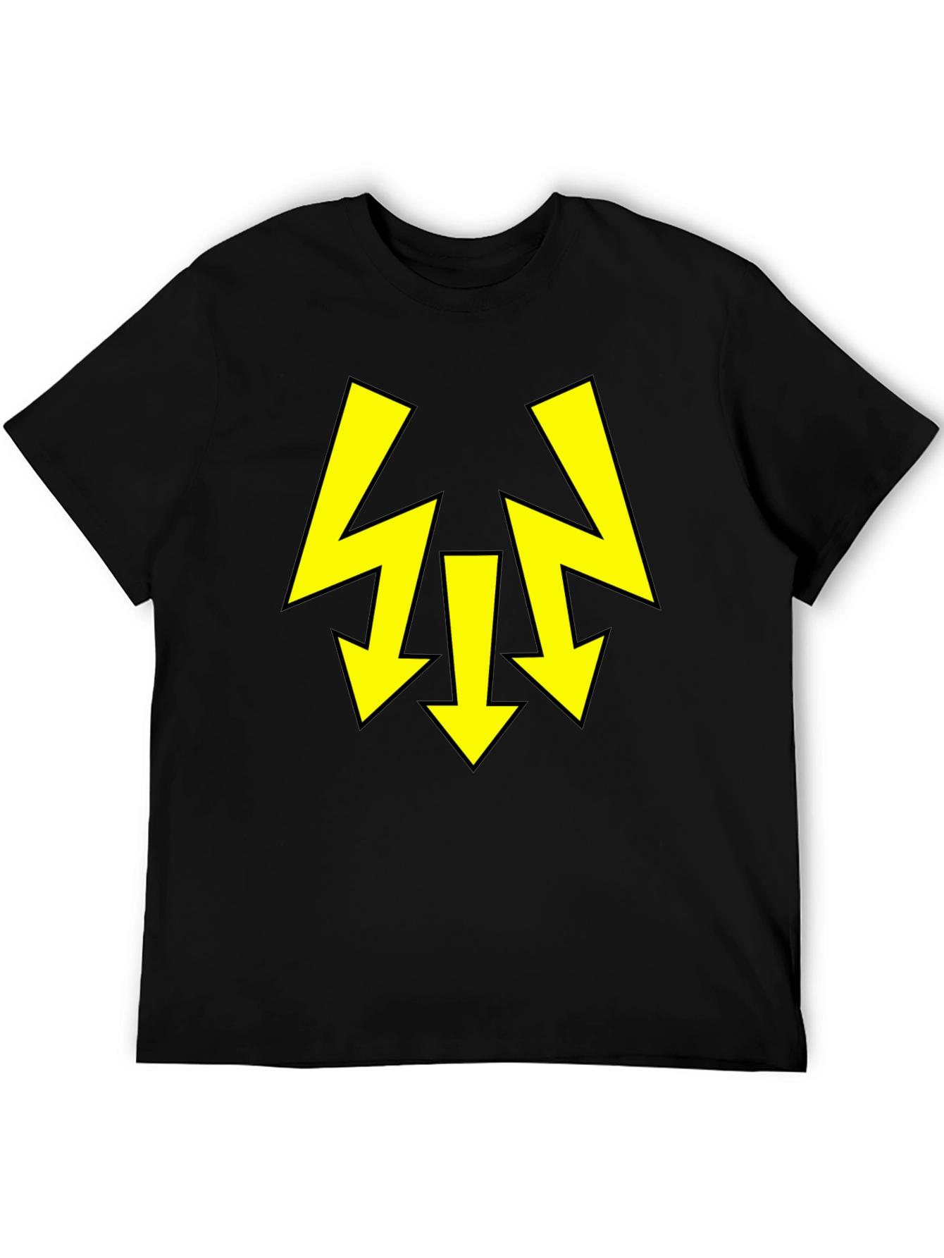 Black T-Shirt with Yellow Arrow Design