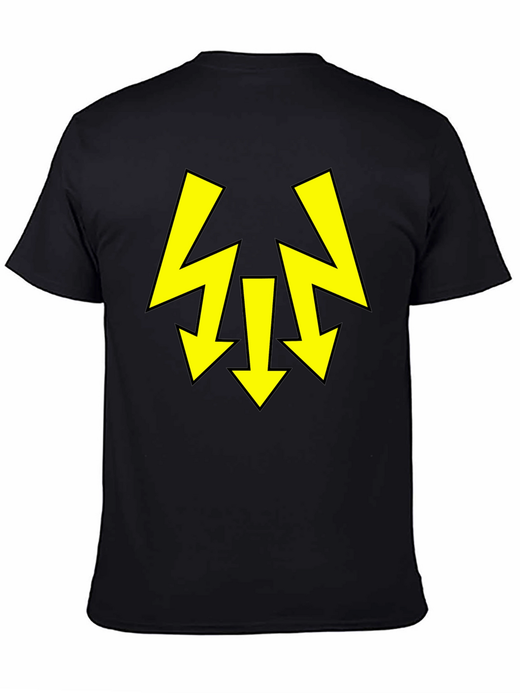 Black T-Shirt with Yellow Arrow Design