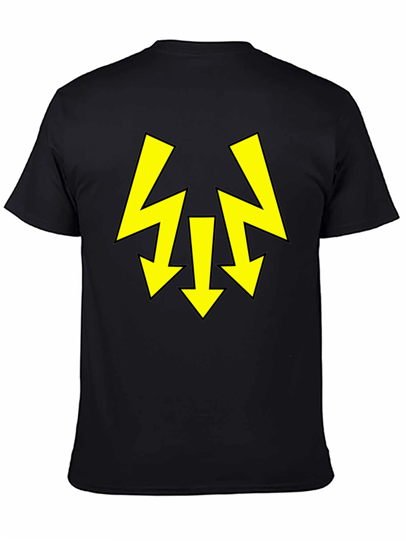 Black T-Shirt with Yellow Arrow Design