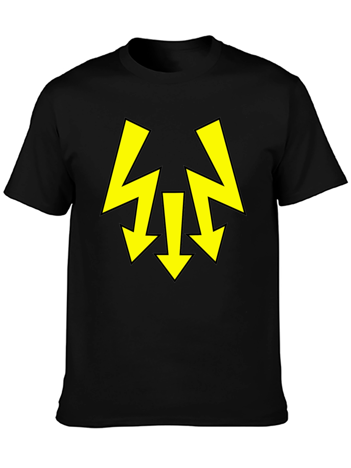 Black T-Shirt with Yellow Arrow Design
