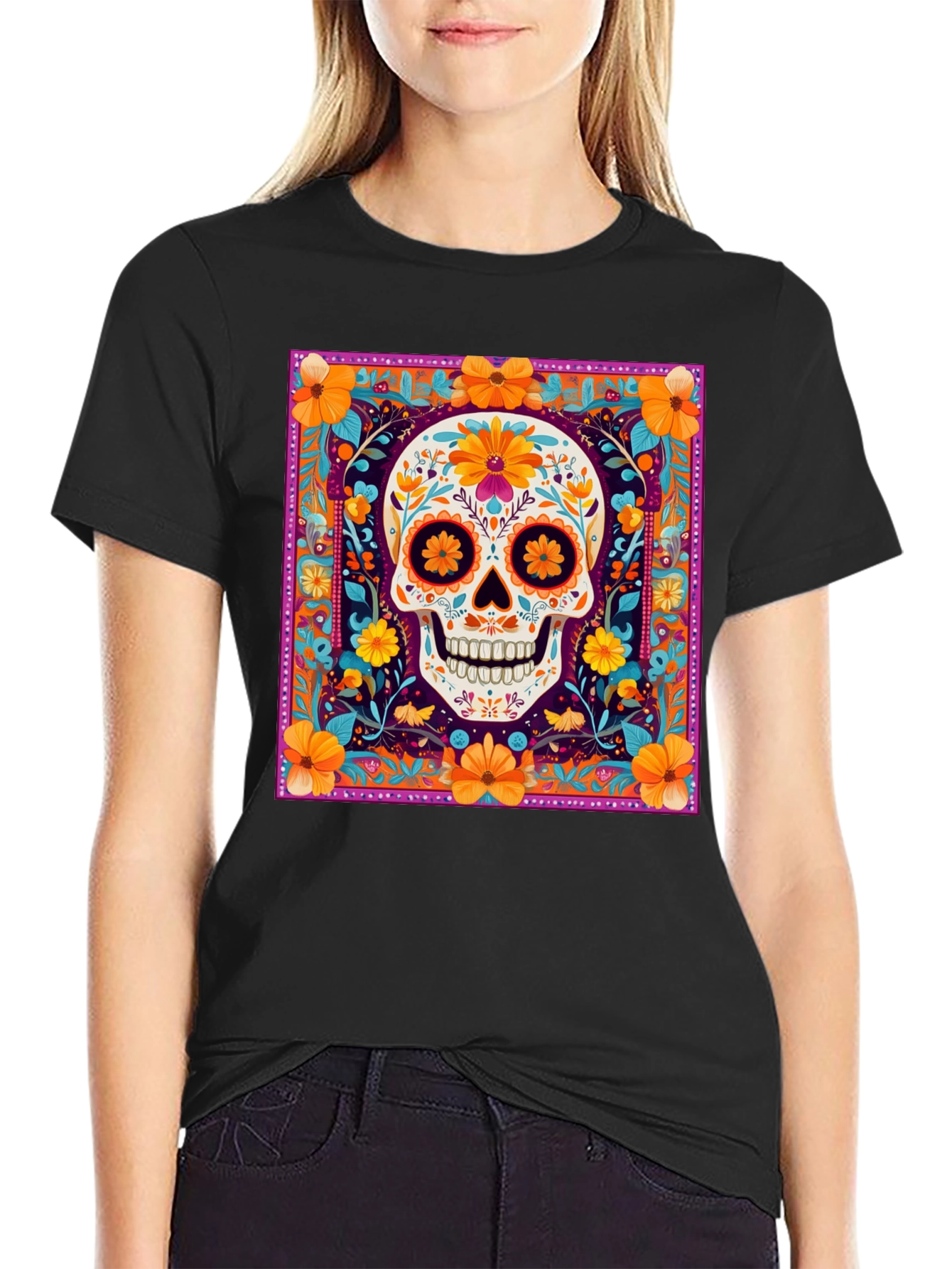 Sugar Skull T-Shirt - Day of the Dead Graphic Tee