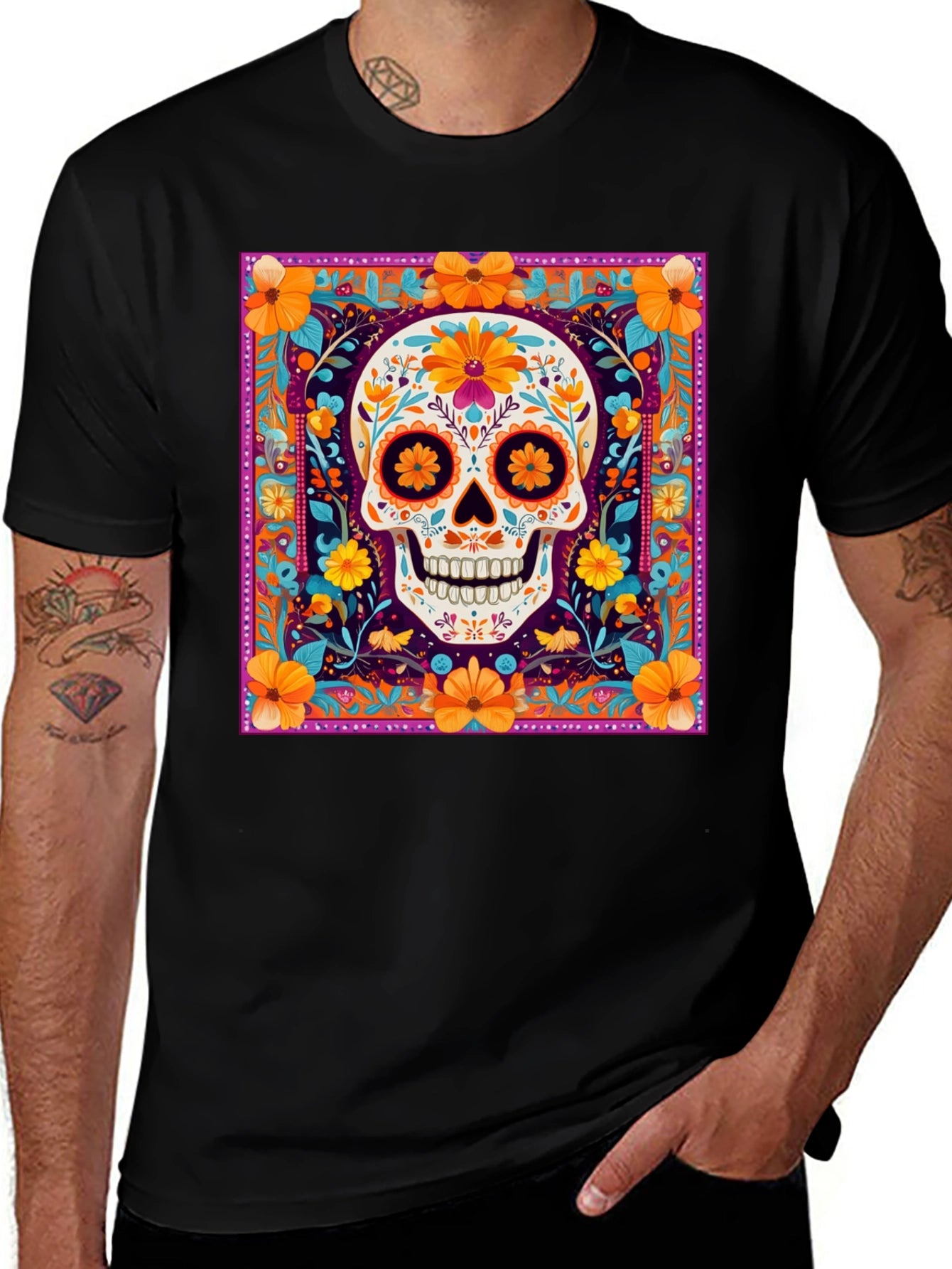 Sugar Skull T-Shirt - Day of the Dead Graphic Tee