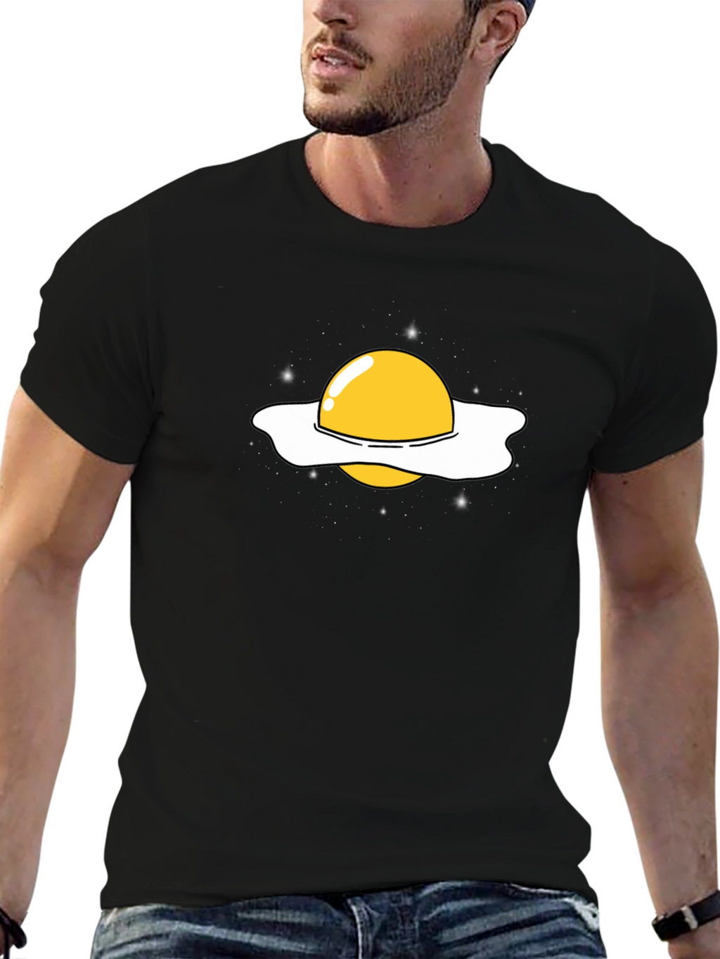 Fried Egg Planet Graphic Tee - Black T-Shirt