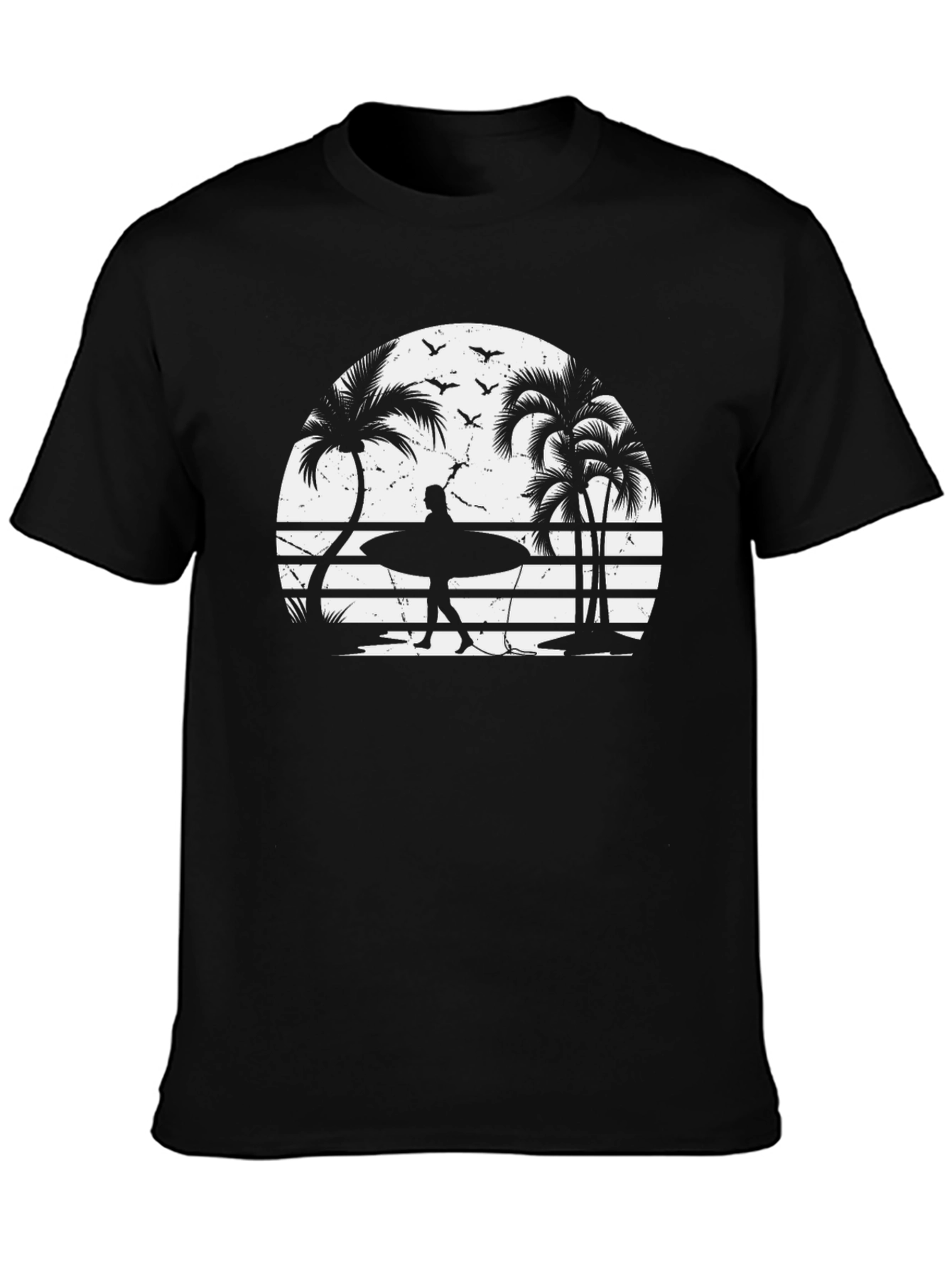 Retro Sunset Surfer Graphic T-Shirt