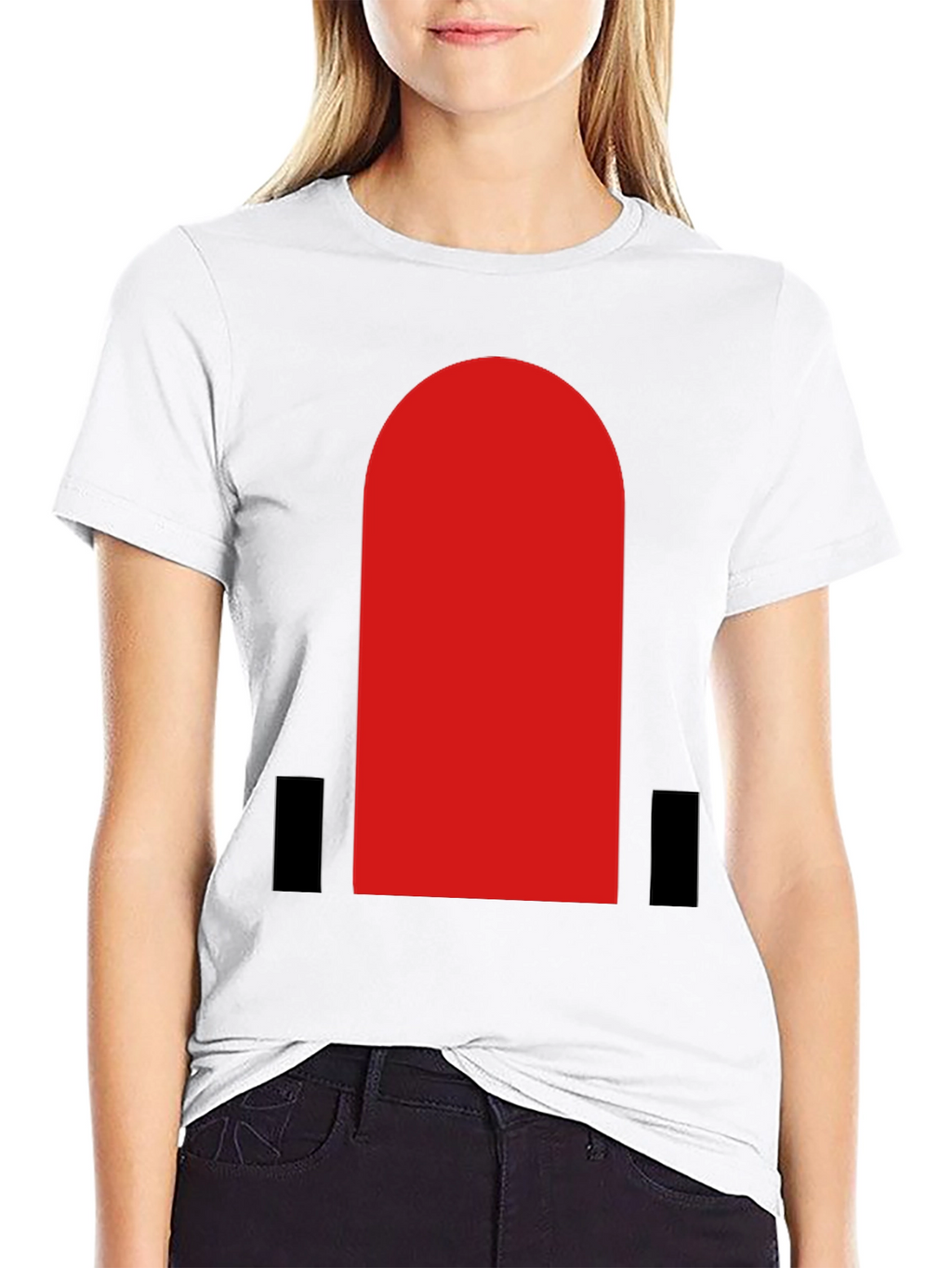 Bold Red Arch Graphic Black T-Shirt